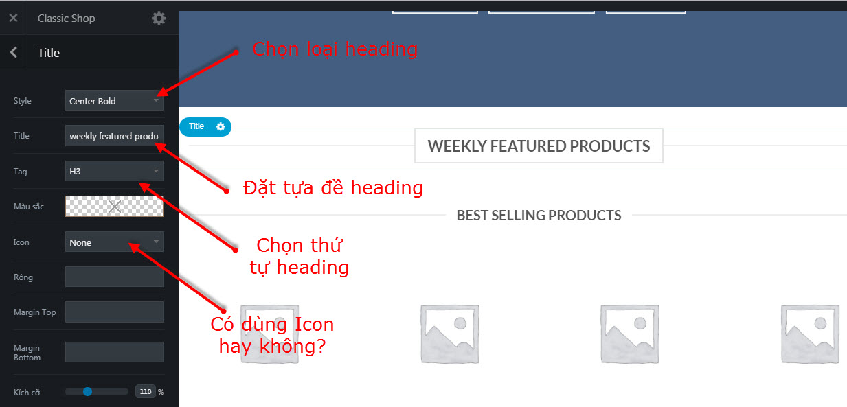 Chọn title hoặc heading cho UX Builder