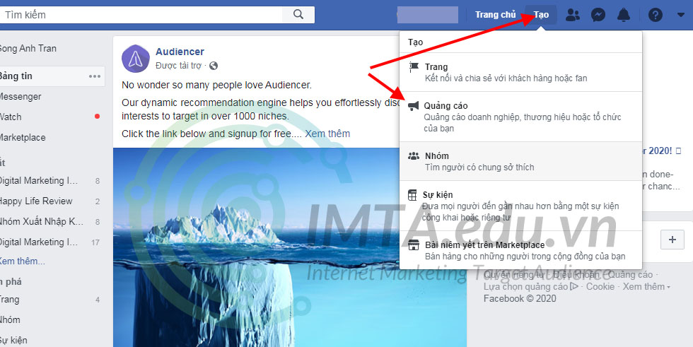 Tạo tài khoản quảng cáo Facebook Ads