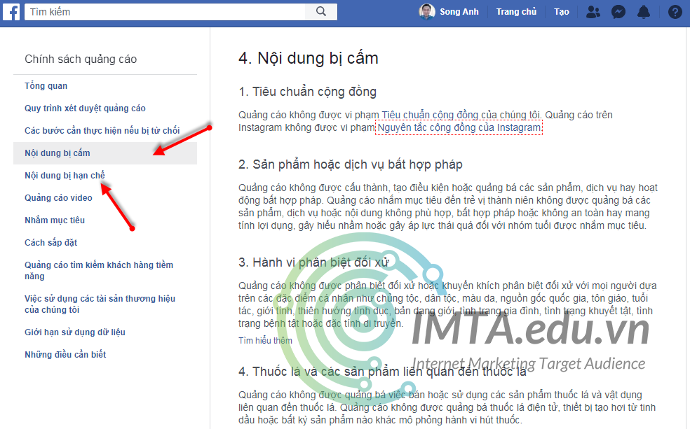 Chính sách quảng cáo Facebook Ads