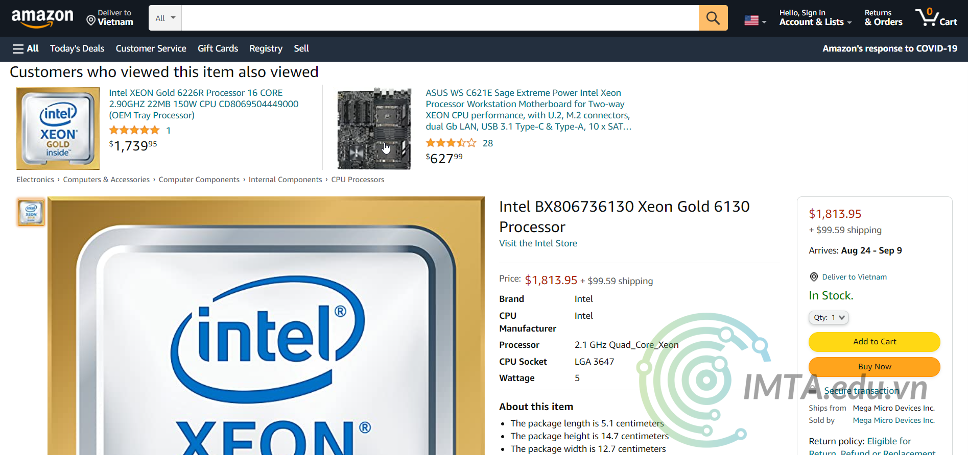Giá Intel BX806736130 Xeon Gold 6130 Processor tại USA