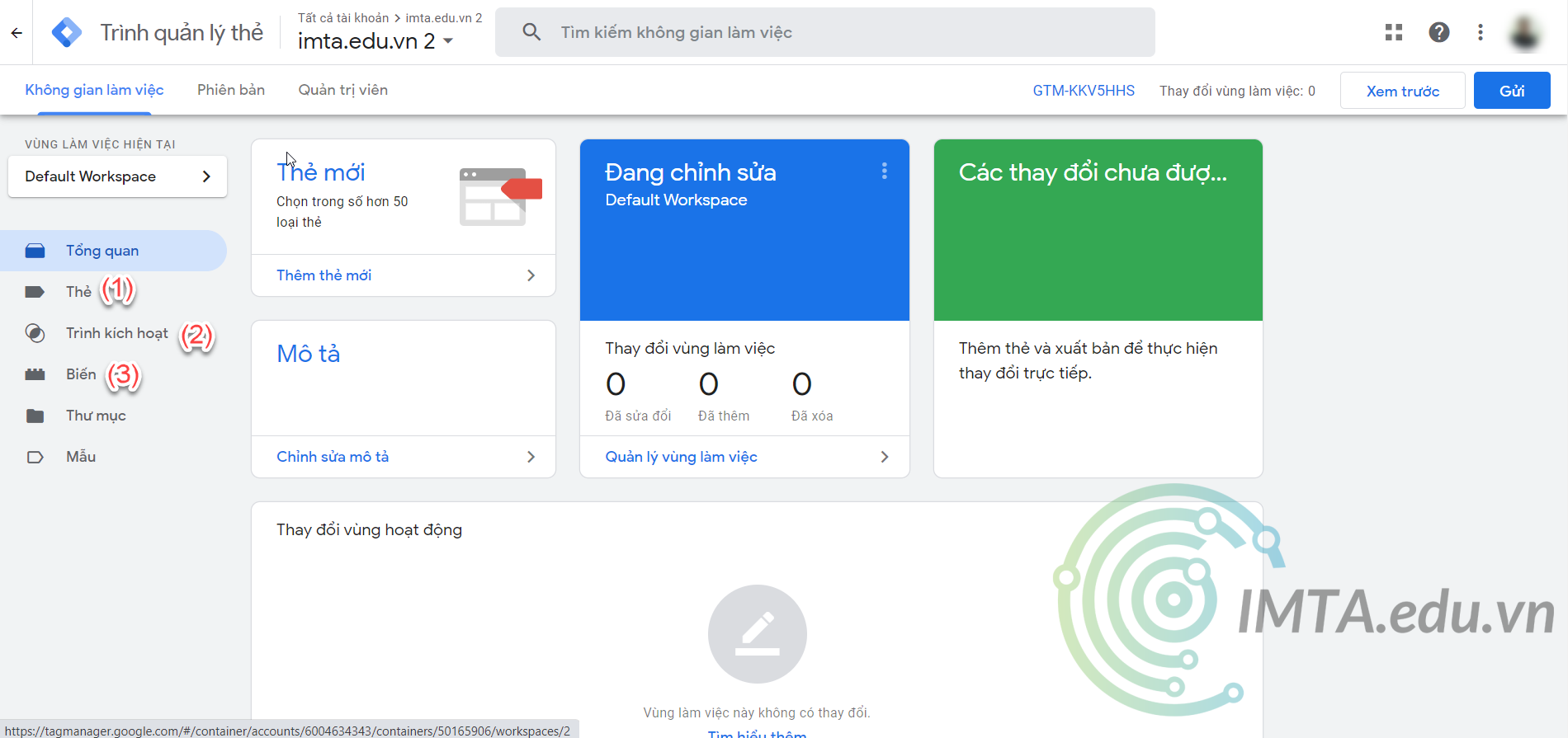 Giao diện Google Tag Manager