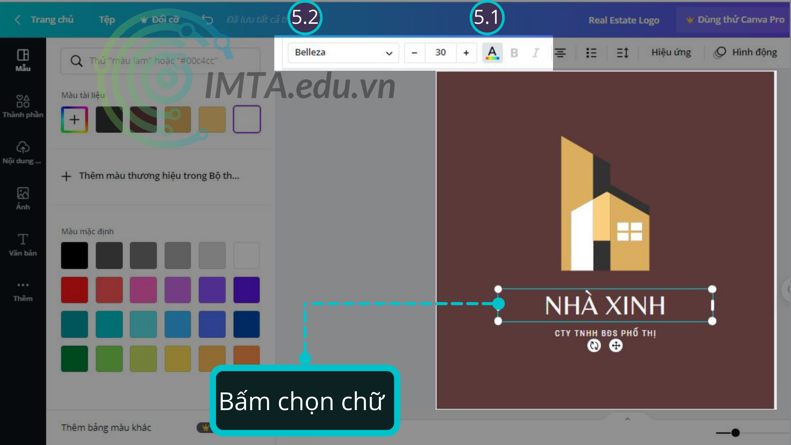 Chỉnh sửa chữ Canva