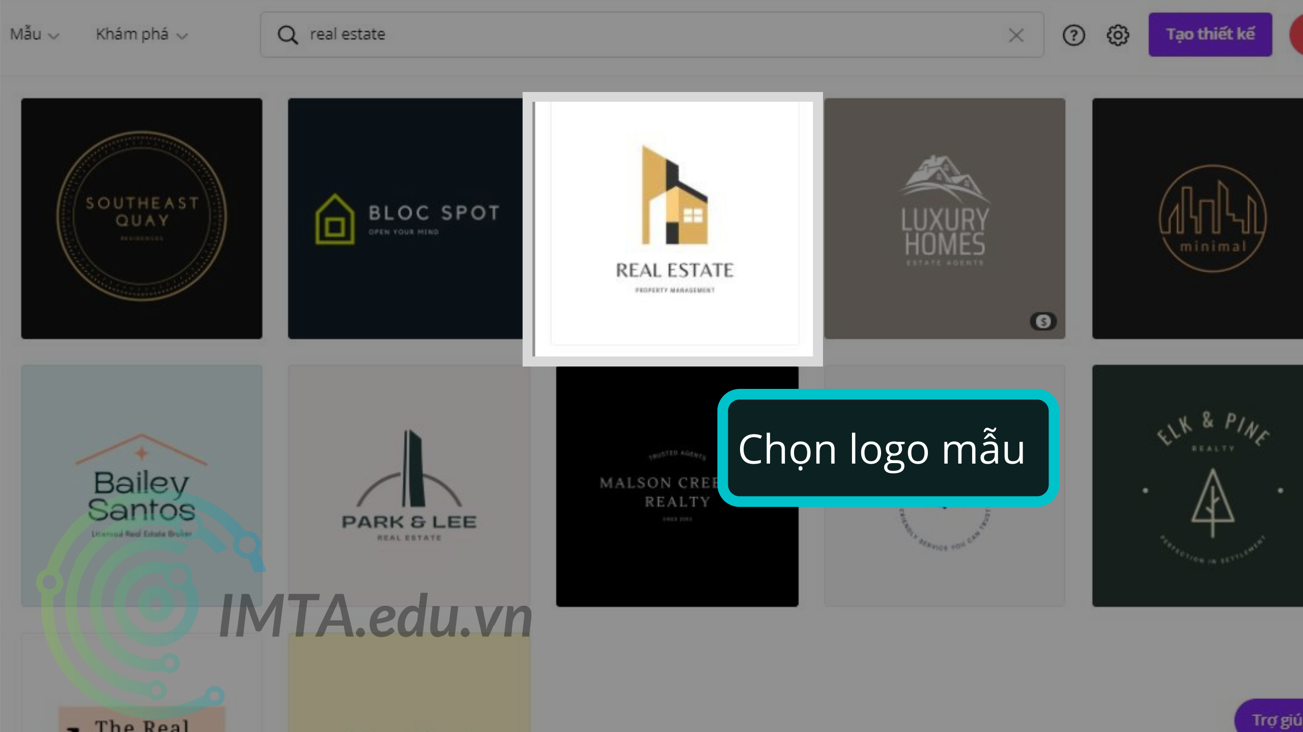 Chọn mẫu logo Canva mà bạn ưng ý nhất