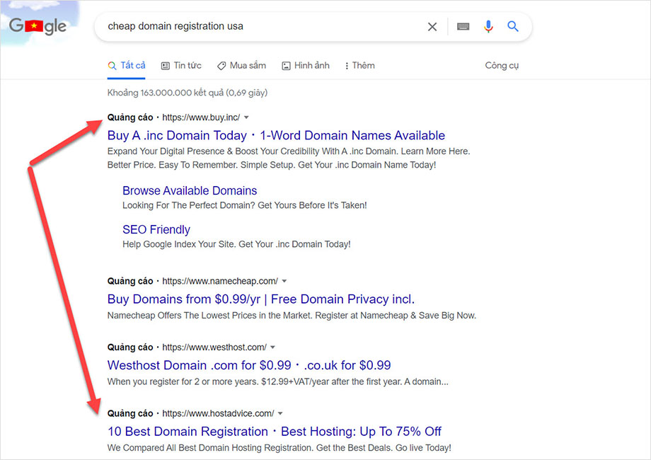 Dịch vụ quảng cáo Google Search tìm kiếm