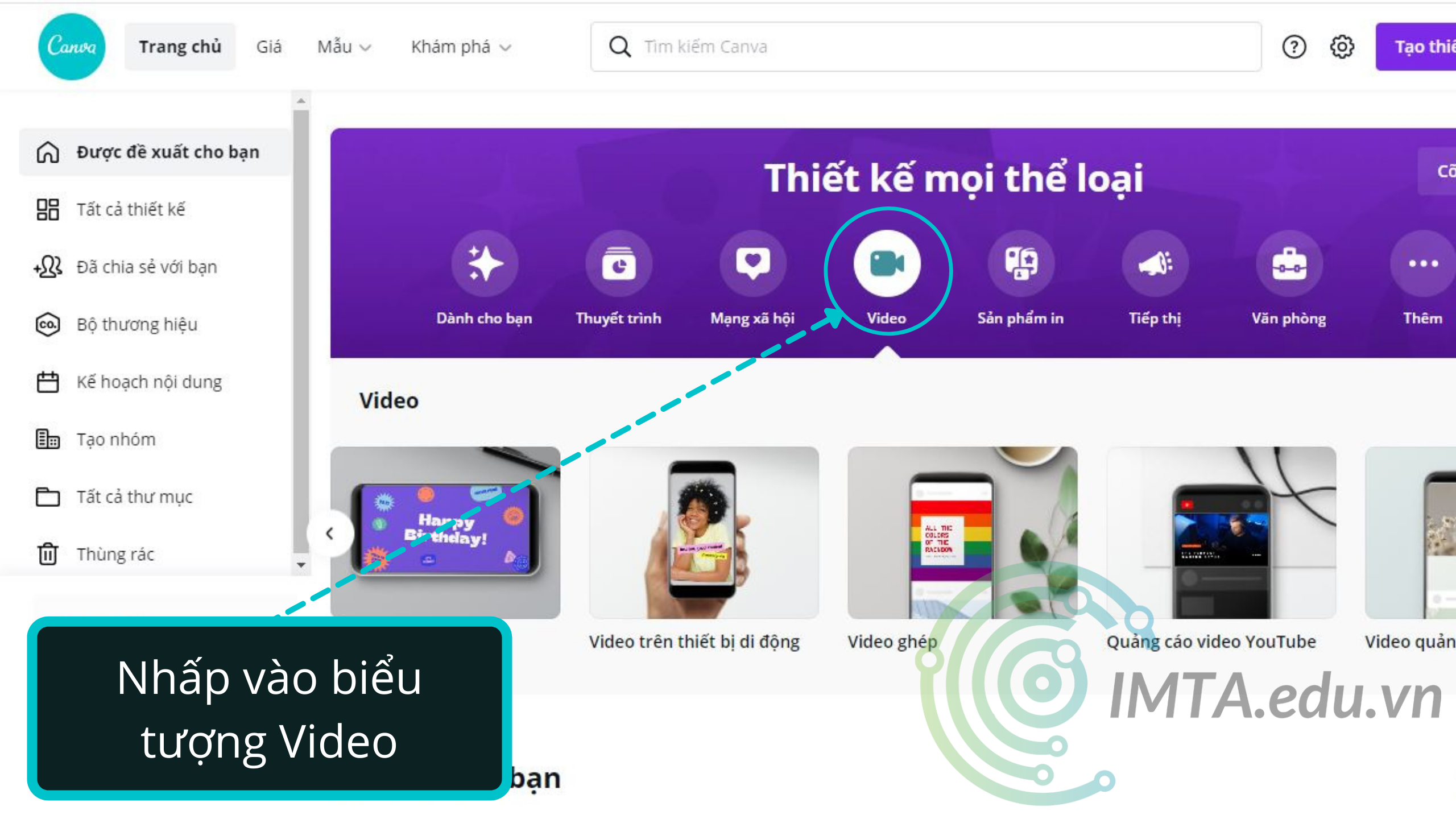 Thiết kế video Canva