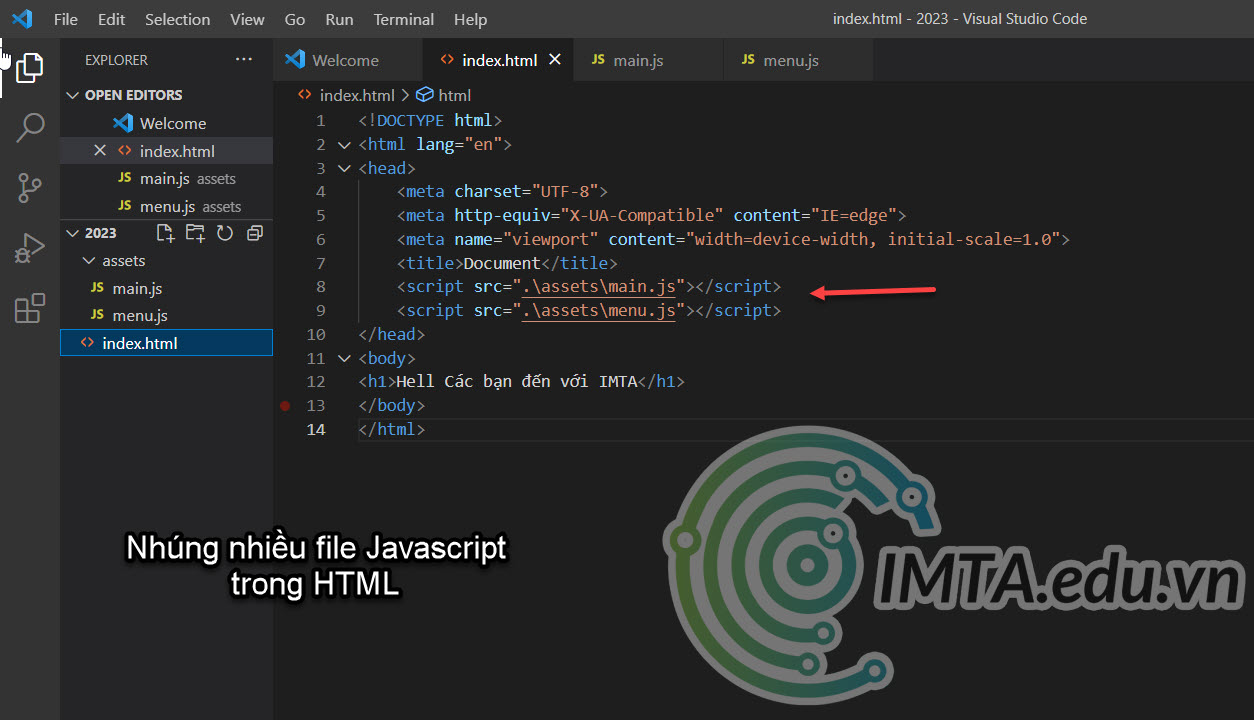 Nhúng nhiều file JS vào HTML