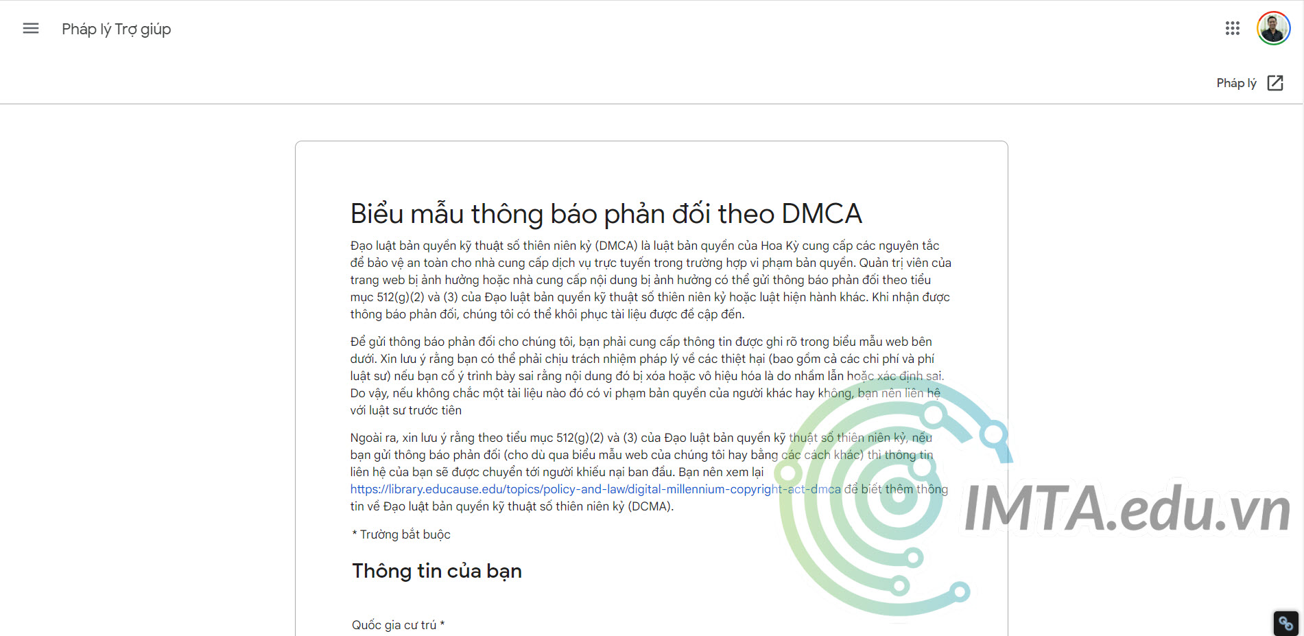 Nội dung kháng DMCA