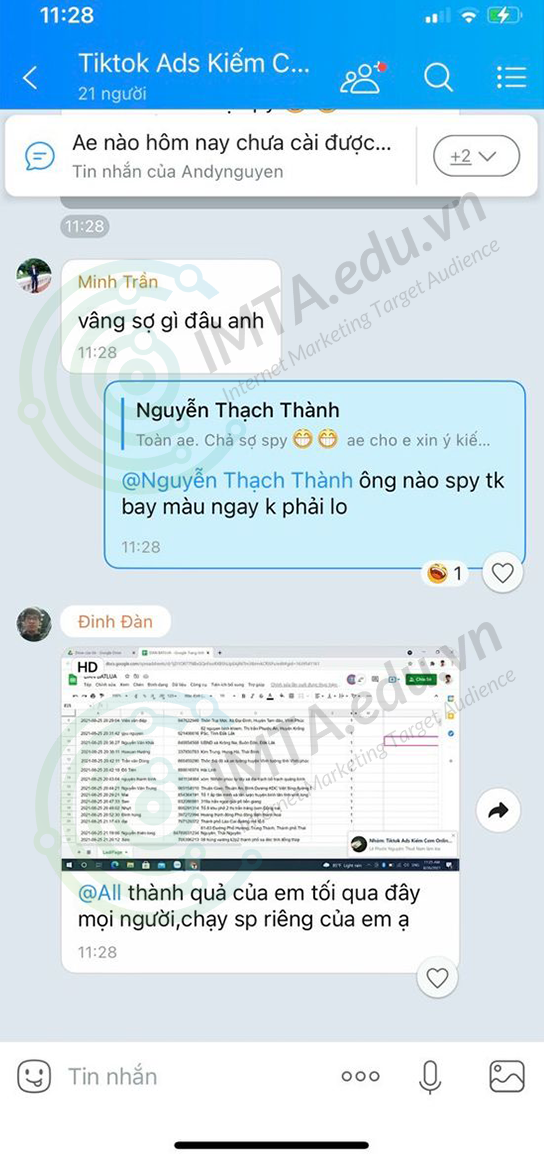 Group lớp Tiktok 3