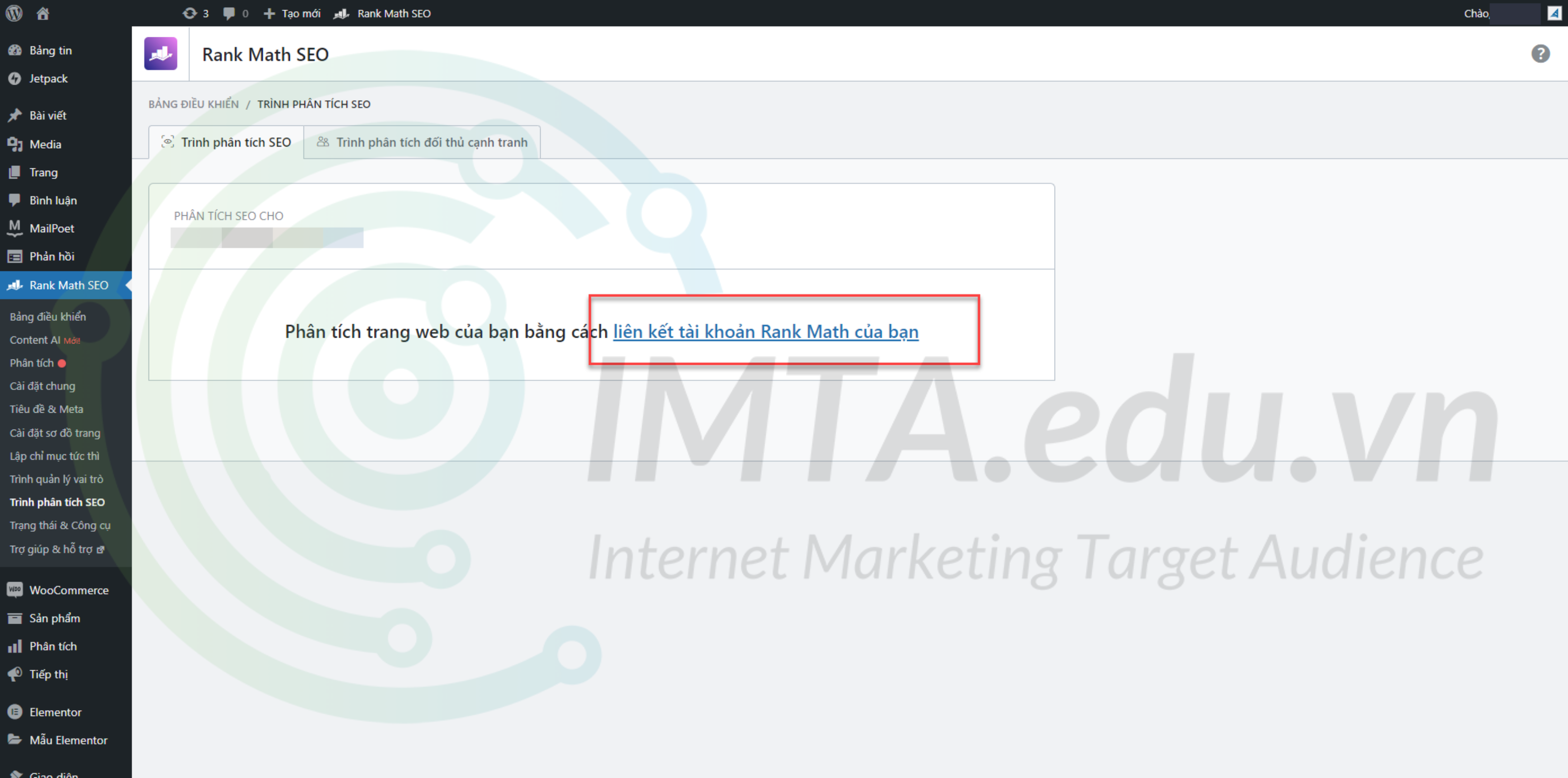 Liên kết tài khoản Rank Math của bạn