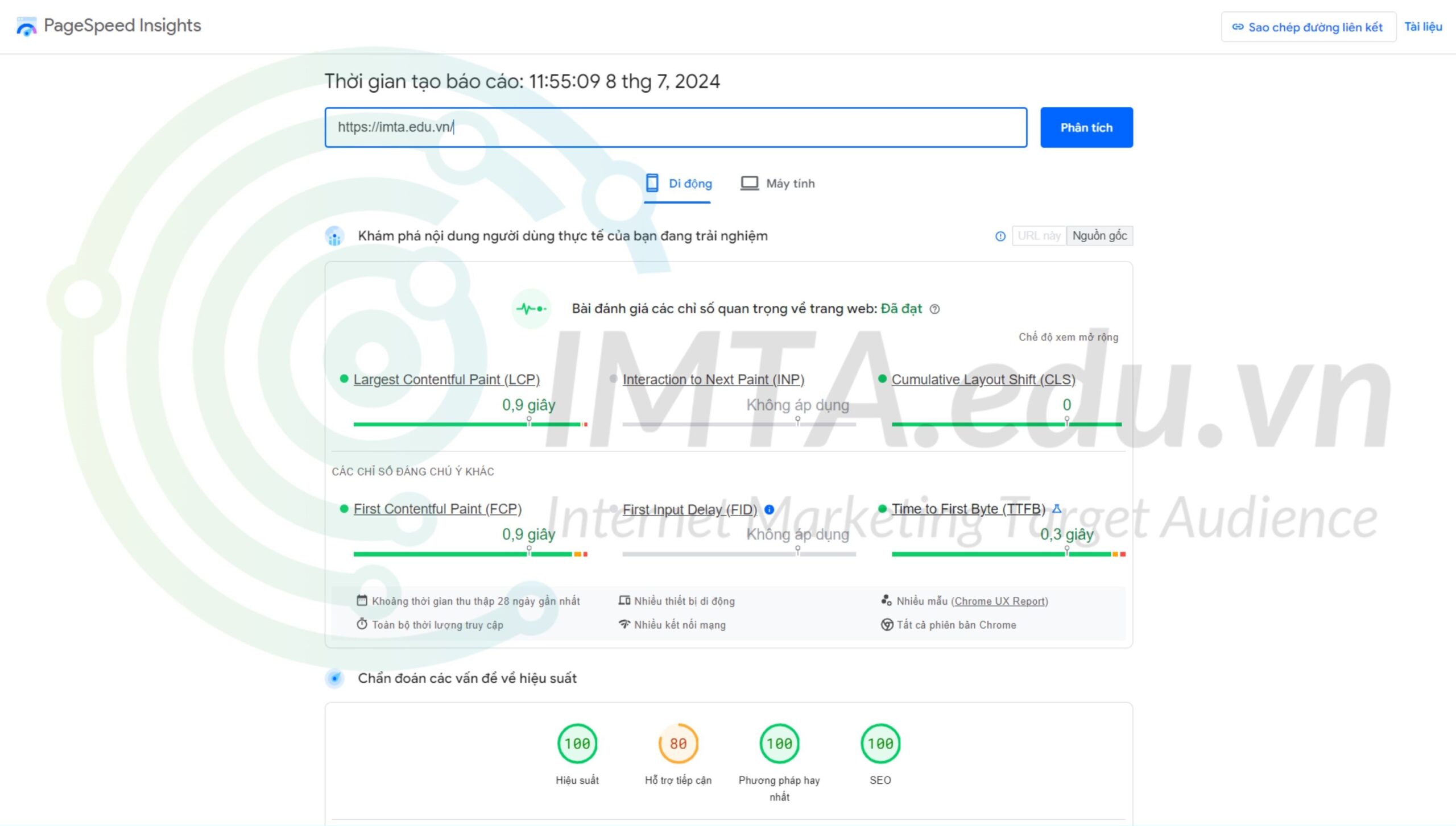 Công cụ Pagespeed Insight miễn phí từ Google