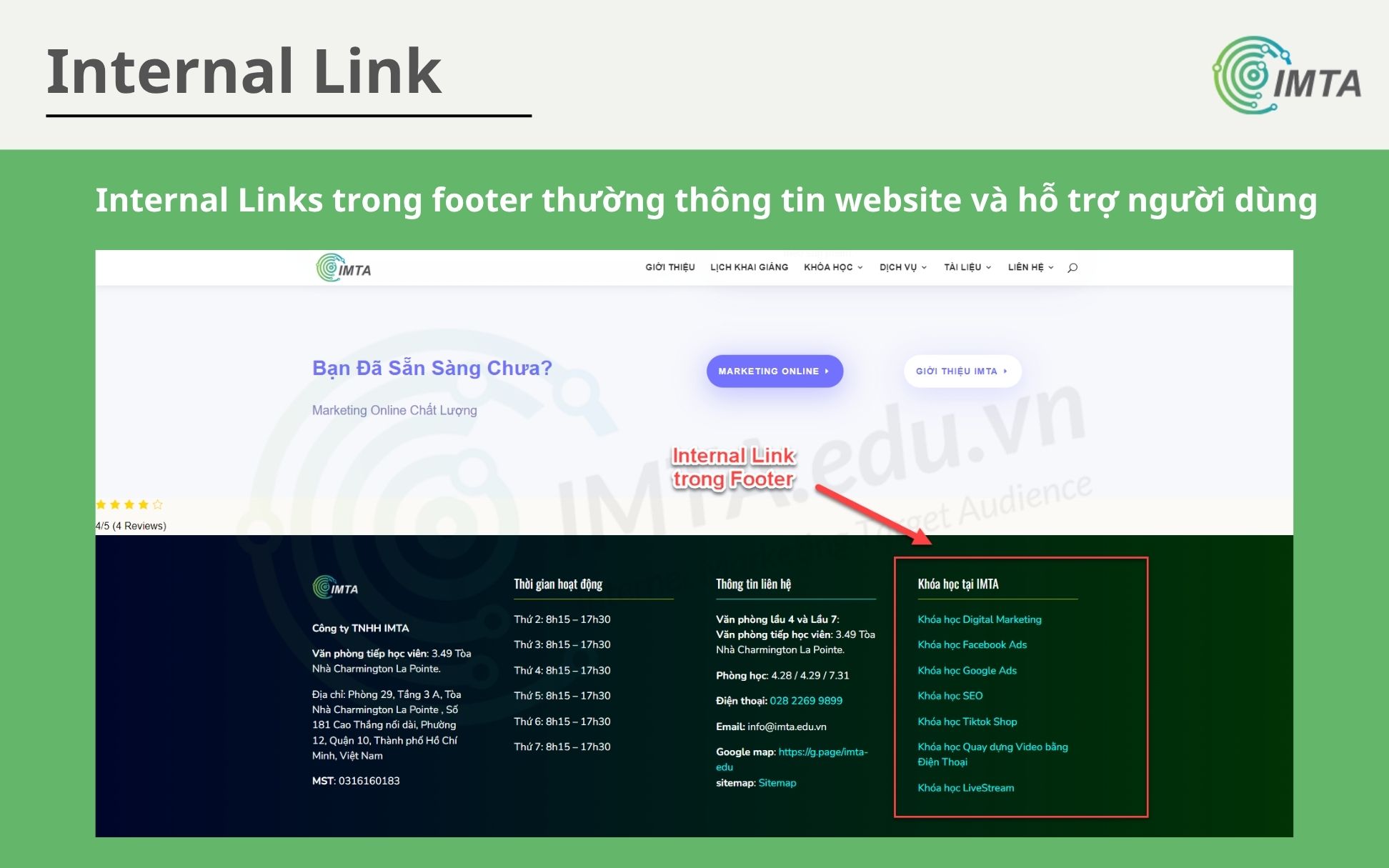 Internal Link trong Footer