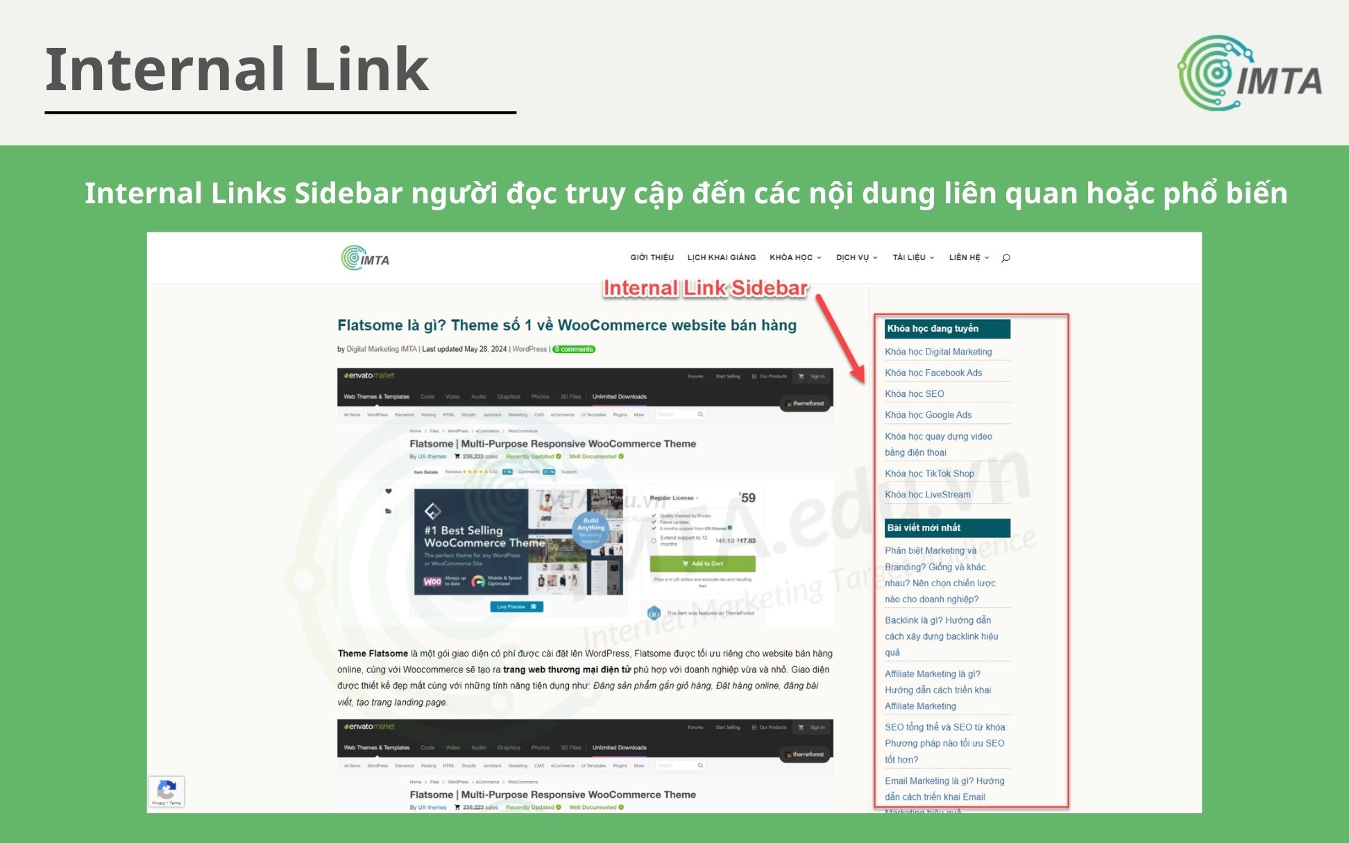 Internal Link trong sidebar