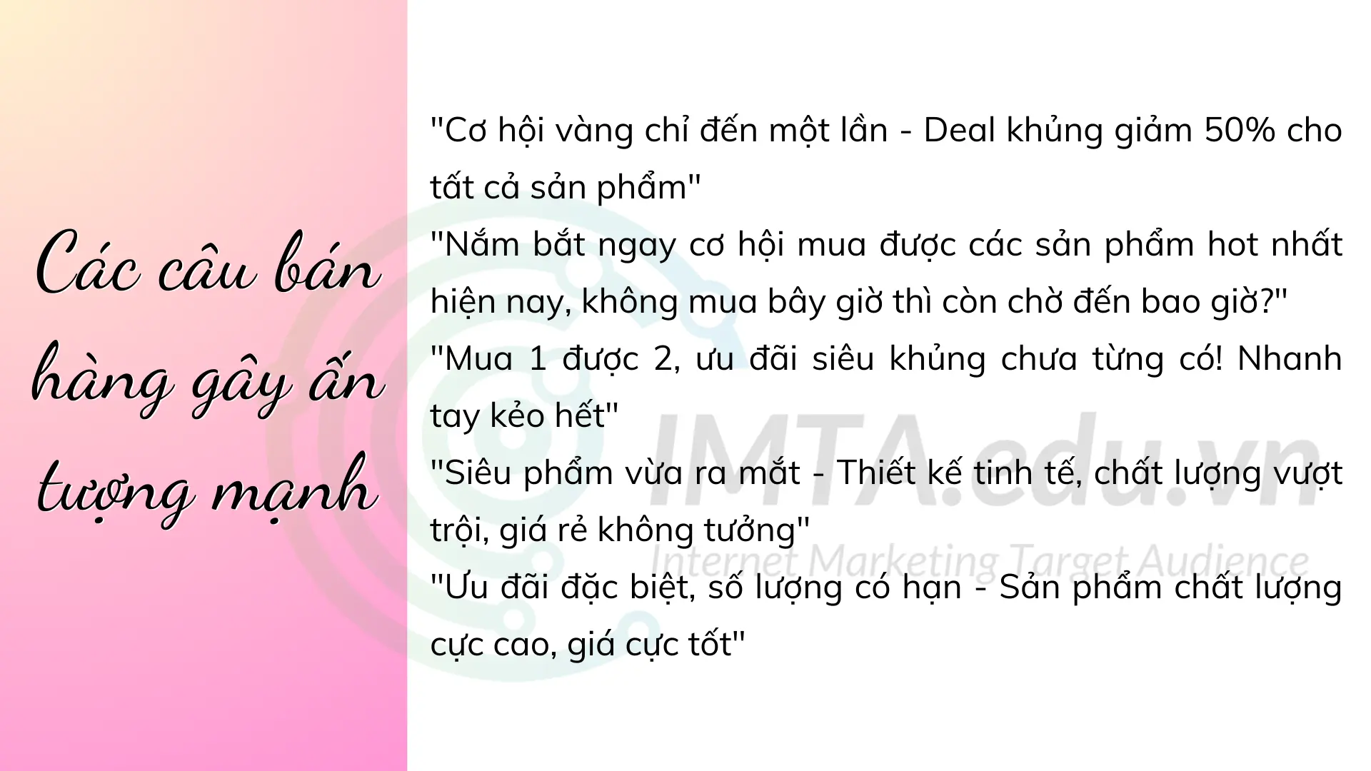 Các câu bán hàng gây ấn tượng mạnh