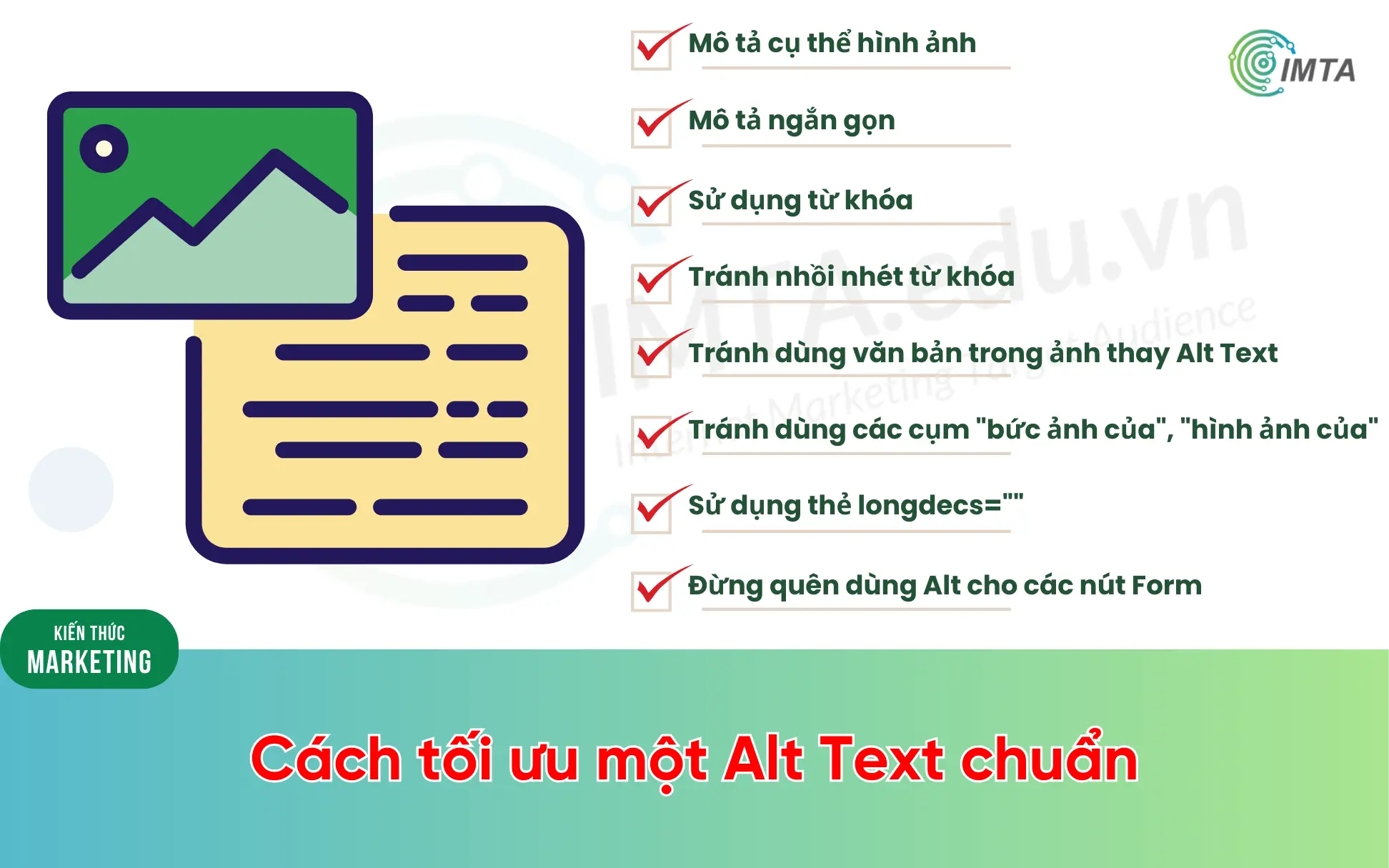 Các tiêu chí tối ưu một Alt Text chuẩn