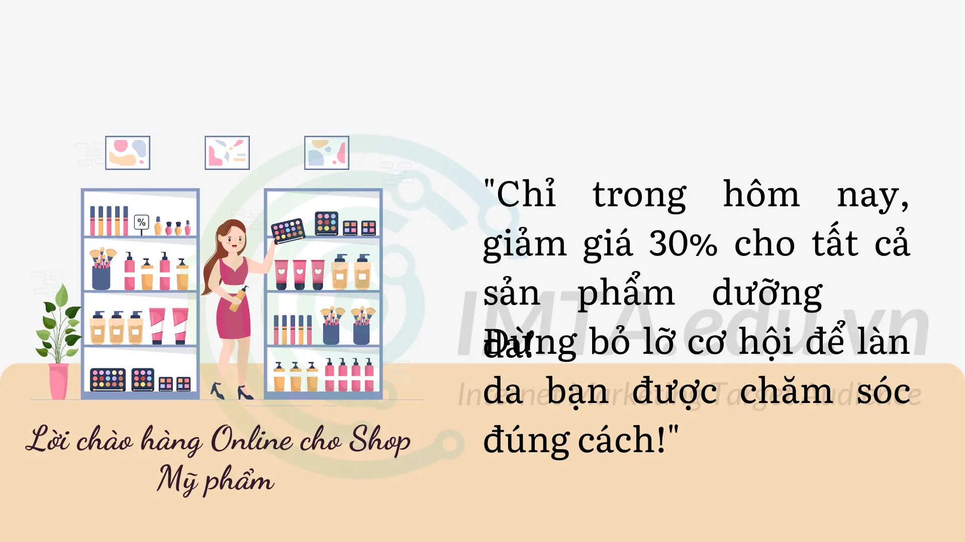 Lời chào hàng Online cho Shop Mỹ phẩm