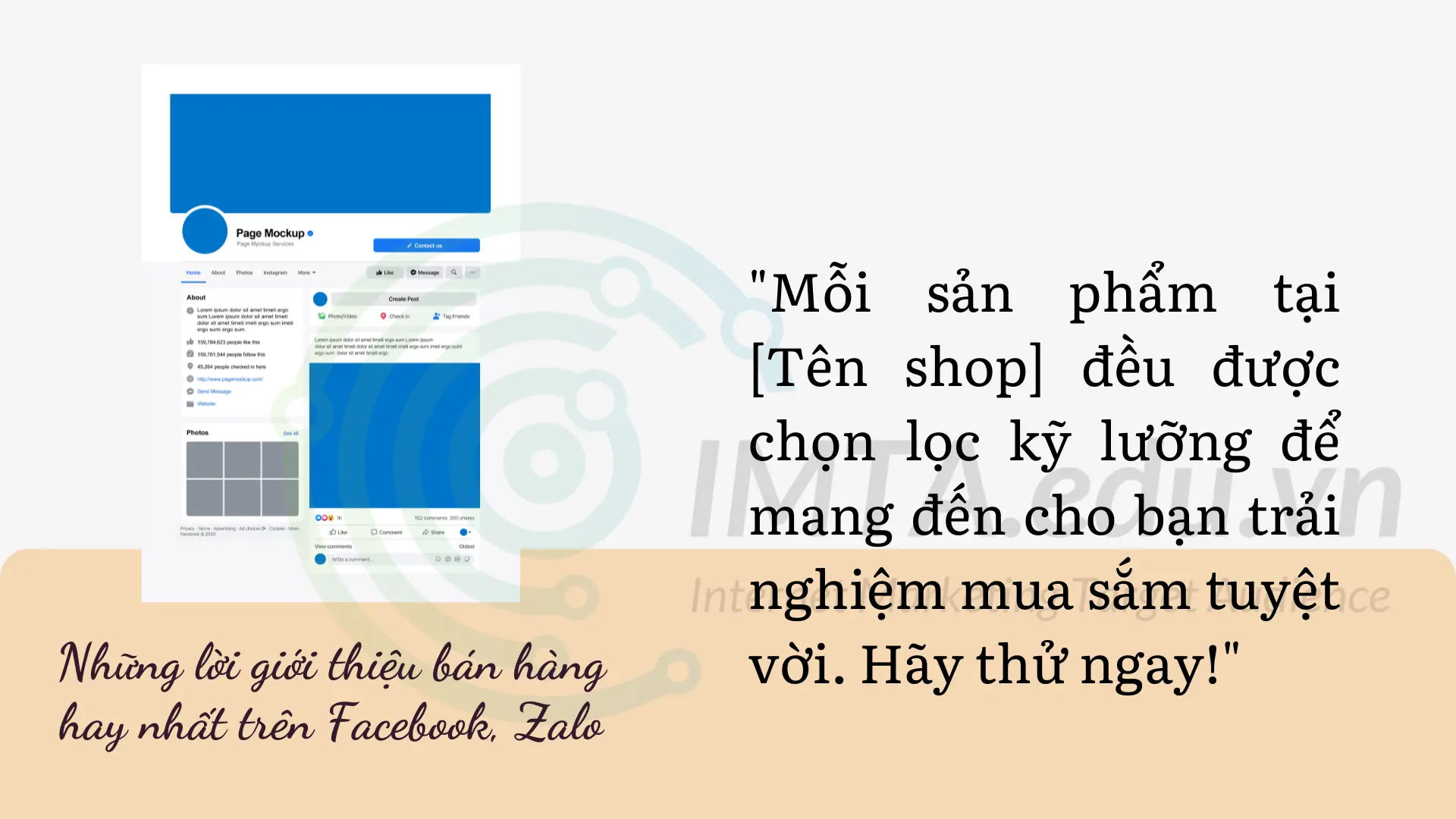 Những lời giới thiệu bán hàng hay nhất trên Facebook, Zalo