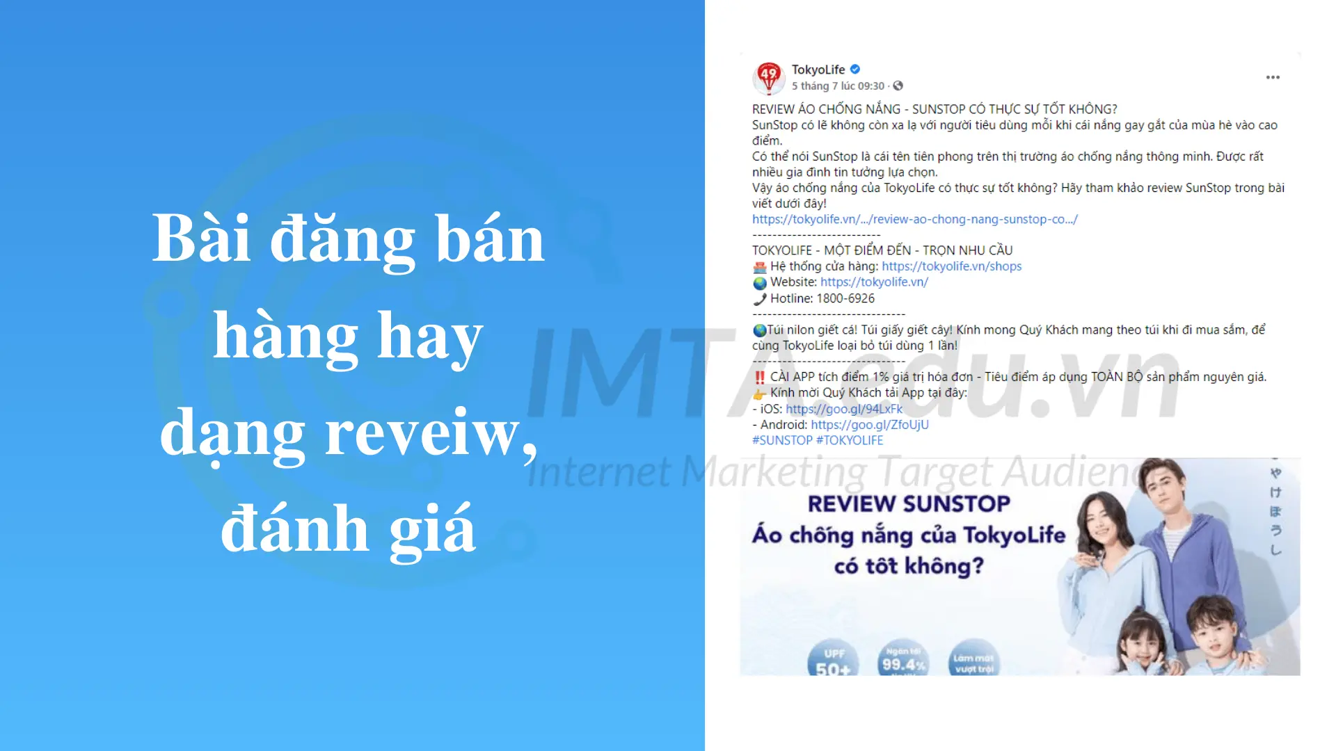 Bài đăng bán hàng hay dạng reveiw, đánh giá