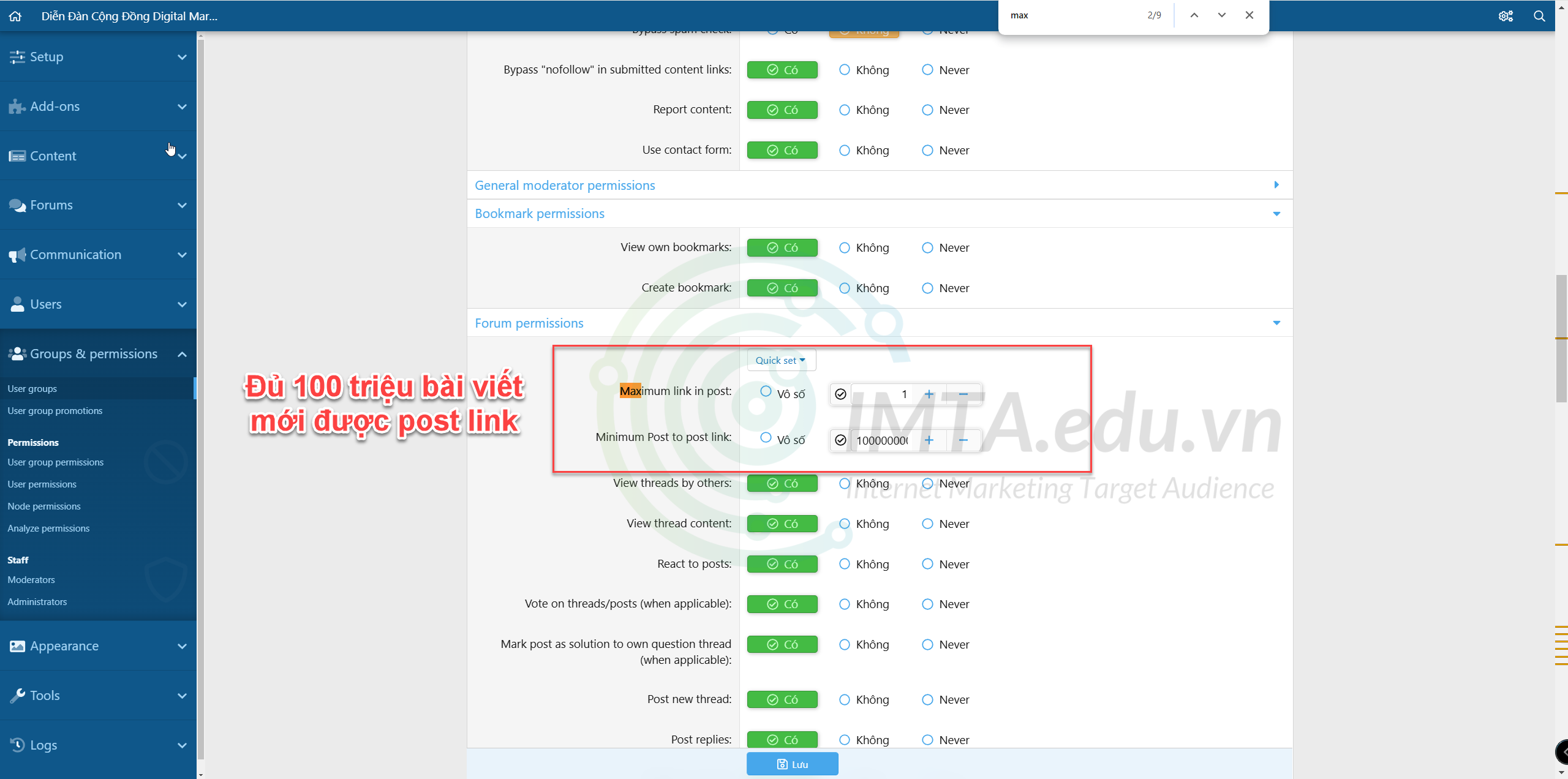 Đủ số lượng bài đăng mới được post link