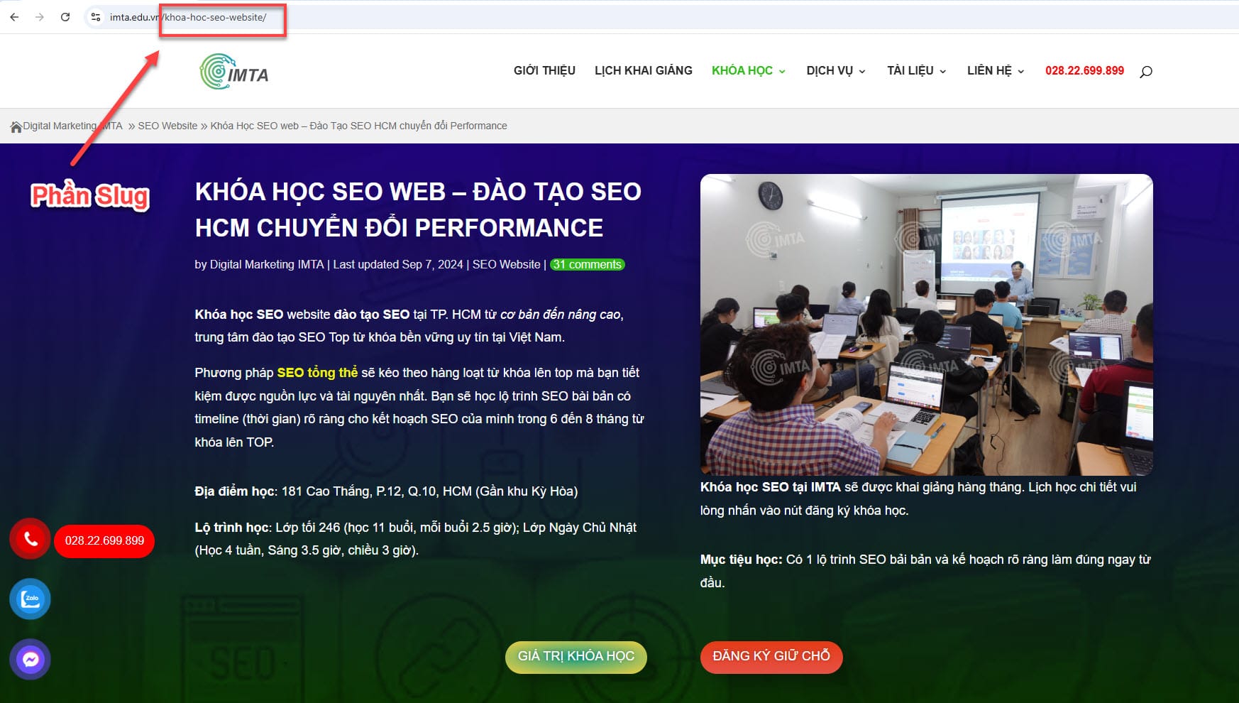 Phần Slug trên URL nhập sai cũng sẽ gây ra lỗi 404