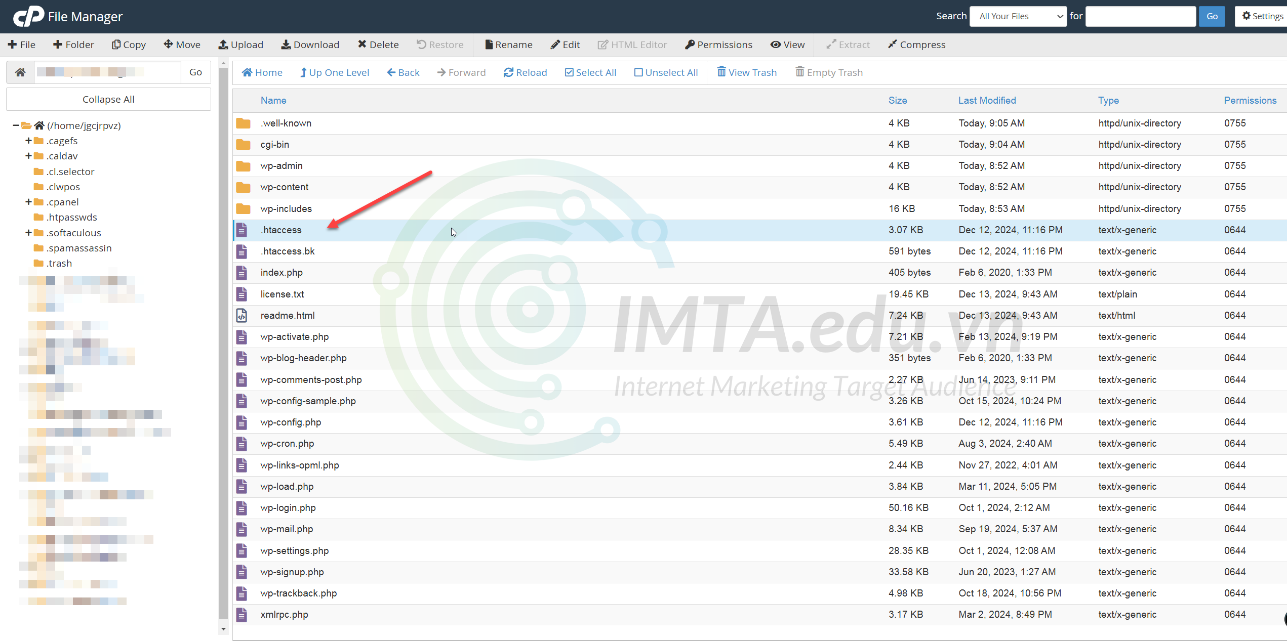 Thư mục chứa file .htaccess