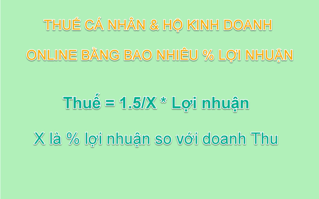 Thuế cá nhân và hộ kinh doanh so với lợi nhuận