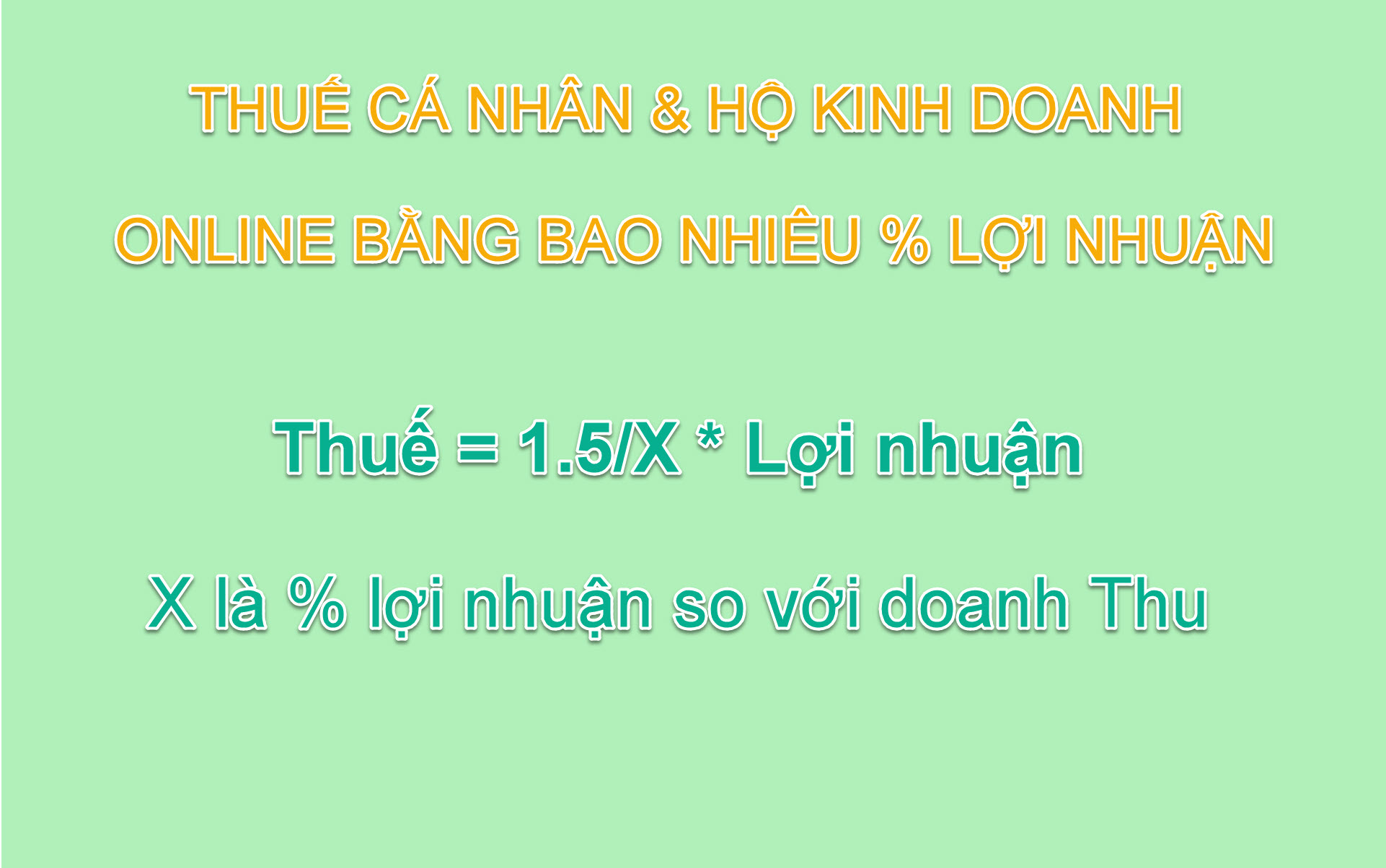 Thuế cá nhân và hộ kinh doanh so với lợi nhuận