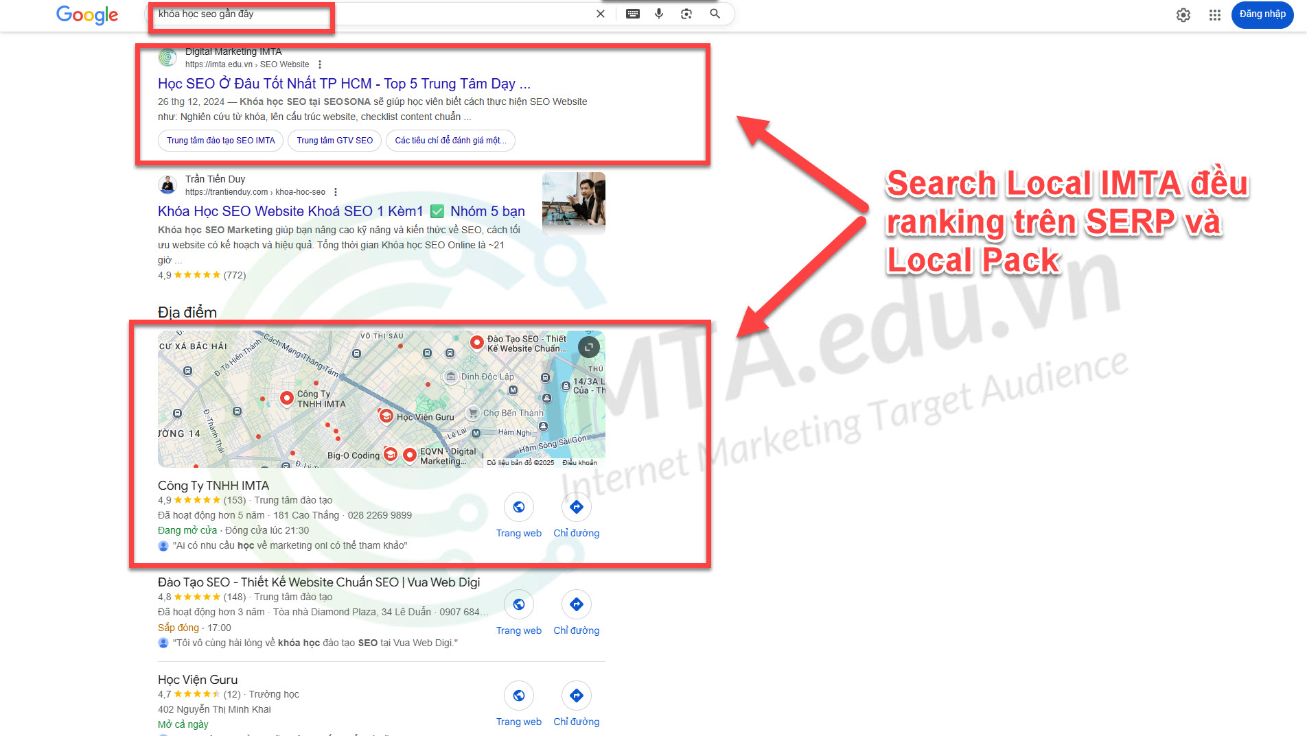 SEO Local giúp website ranking trên SERP, Maps và cả Local Pack