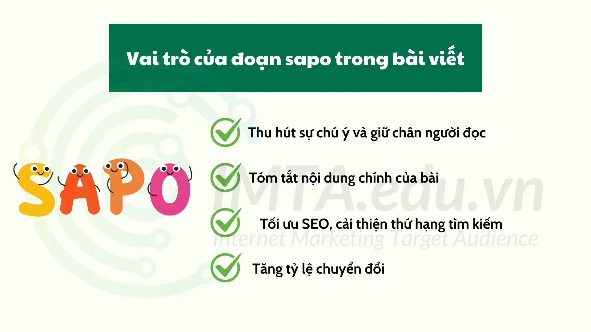 Vai trò của đoạn sapo trong bài viết