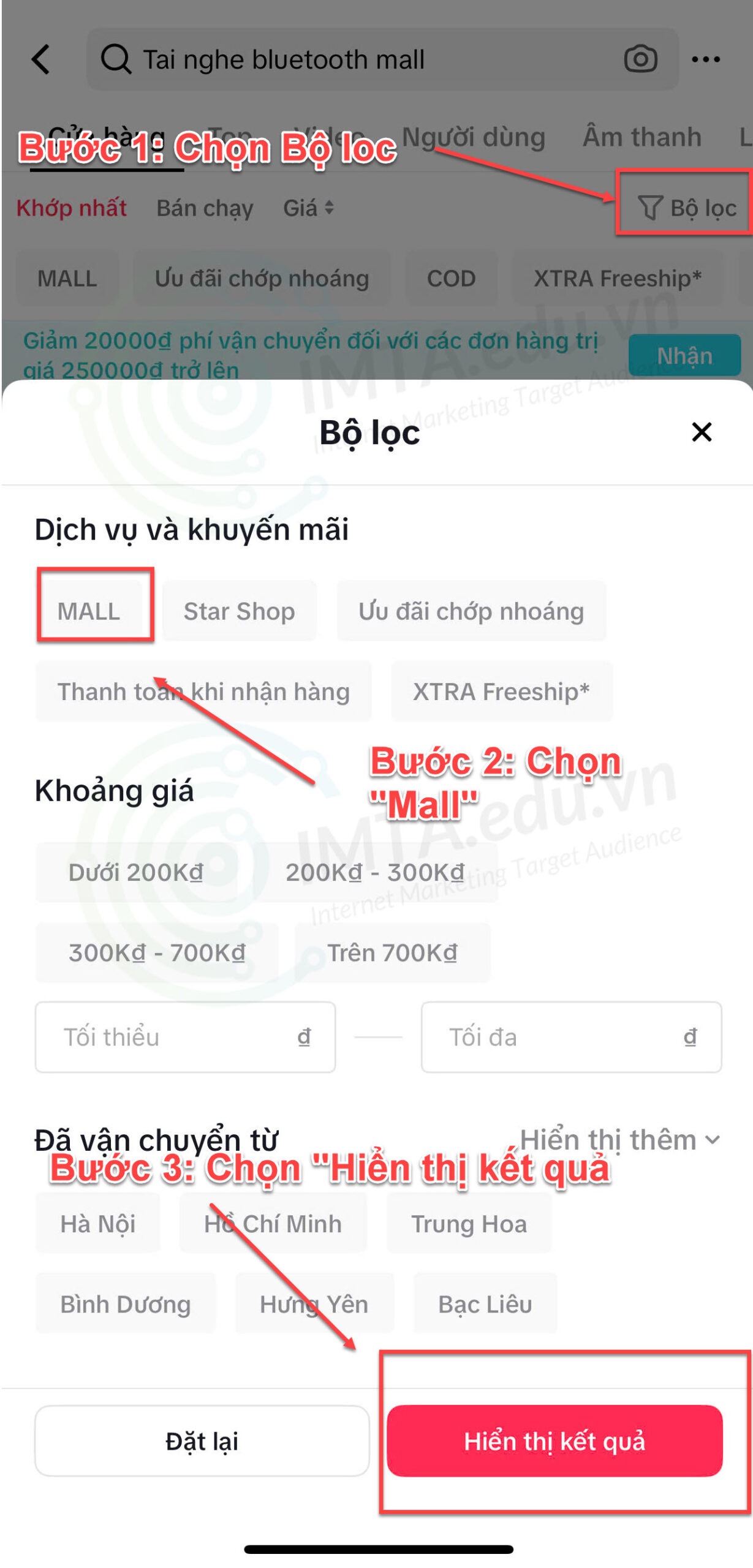 Dùng bộ lọc "Mall"