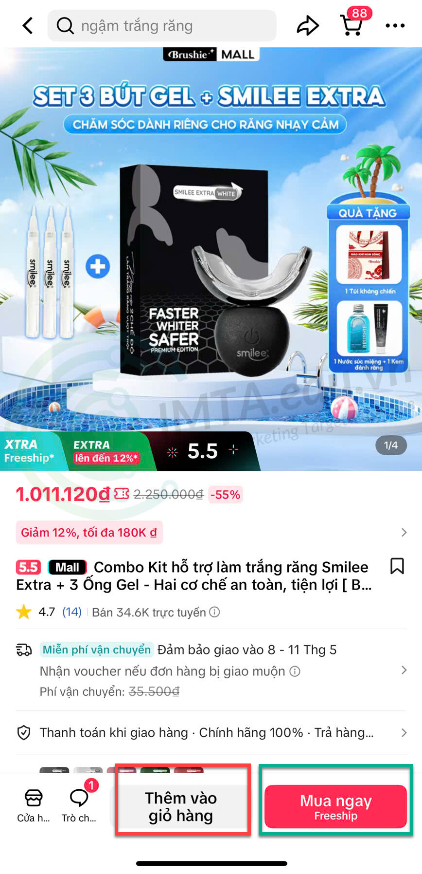 Thêm sản phẩm TikTok Shop vào giỏ hàng