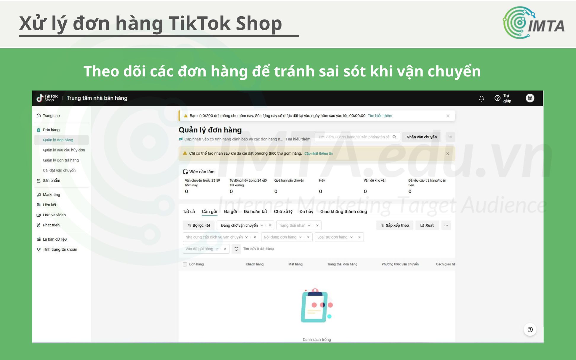 Theo dõi các đơn hàng để tránh sai sót khi vận chuyển