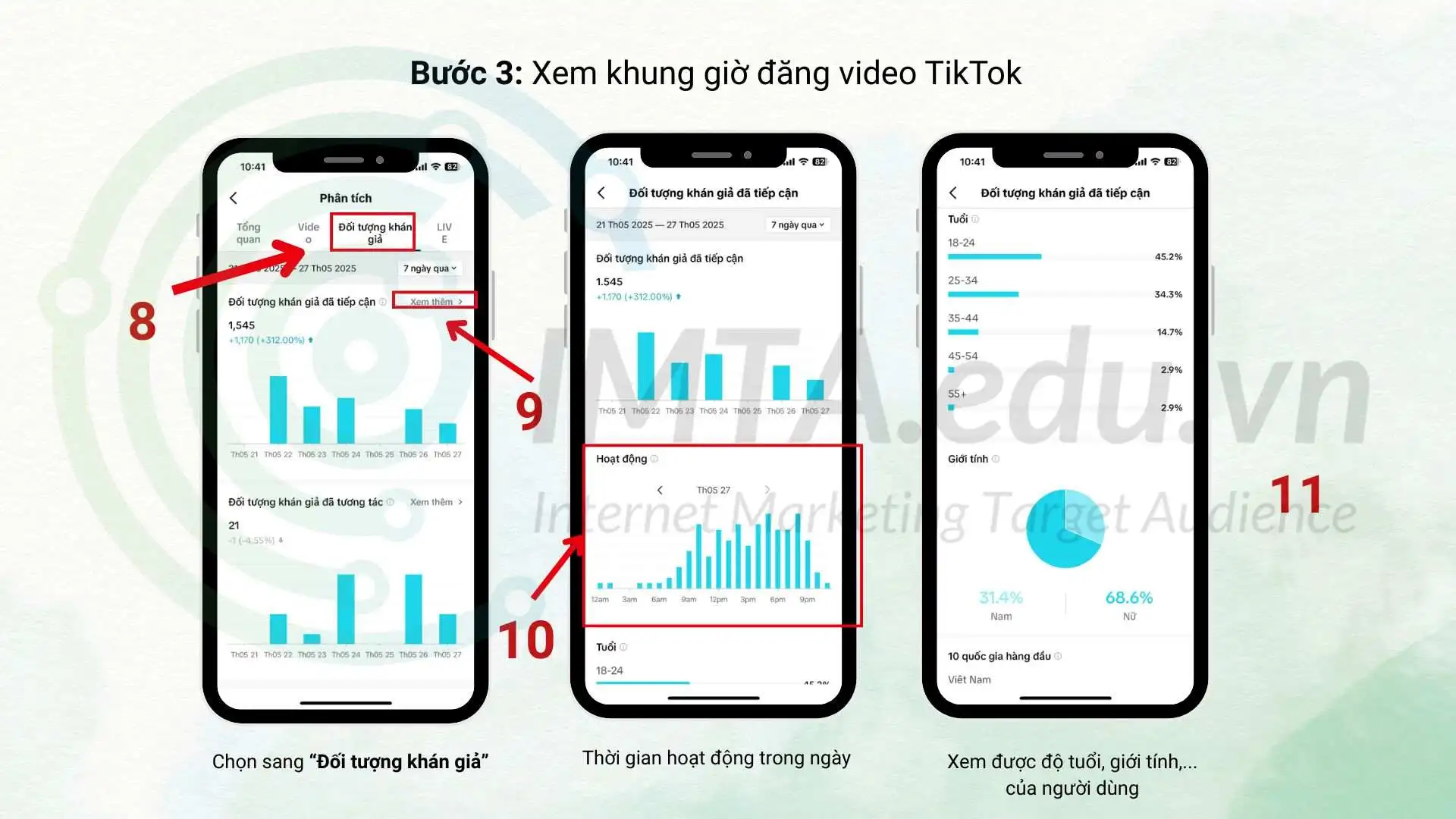 Bước 3: Xem khung giờ đăng video TikTok