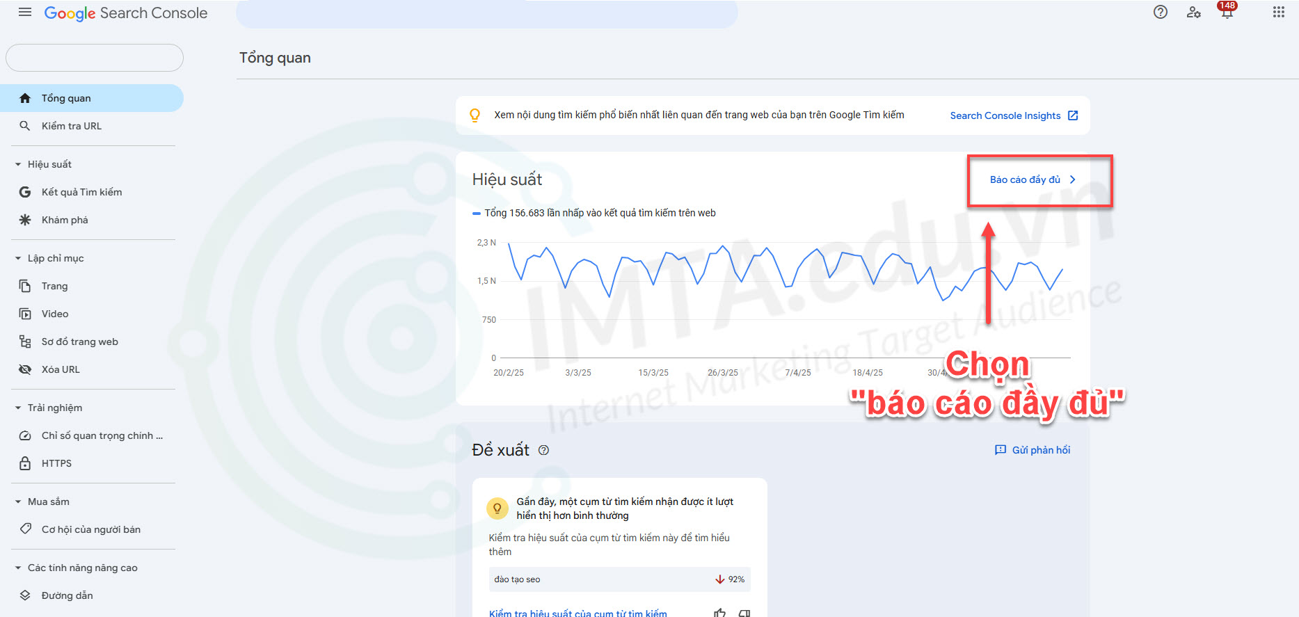 Chọn "báo cáo đầy đủ"
