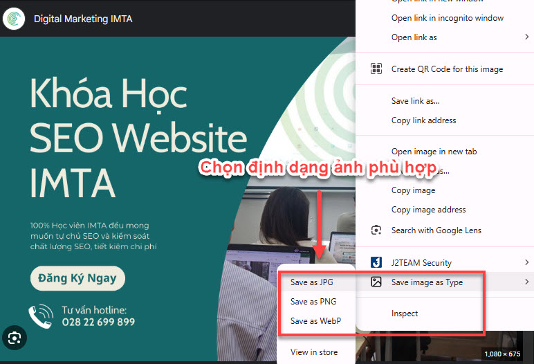 Chọn định dạng ảnh phù hợp