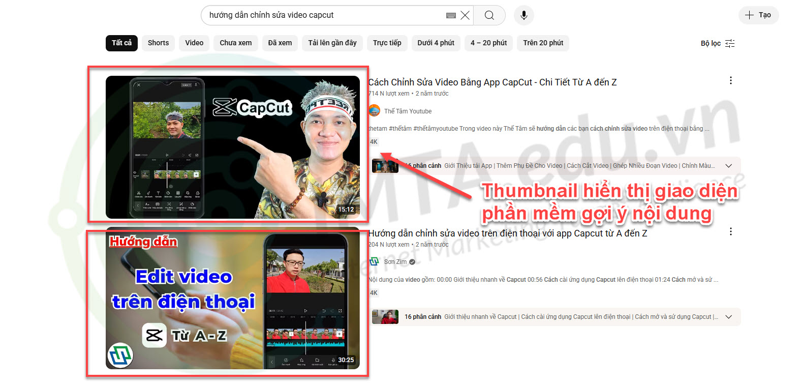 Thumbnail thể hiện nội dung rõ ràng