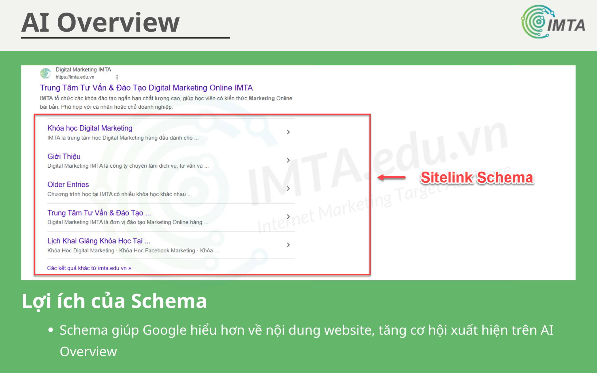 Schema giúp Google hiểu hơn nội dung website, tăng cơ hội xuất hiện trong AI Overview