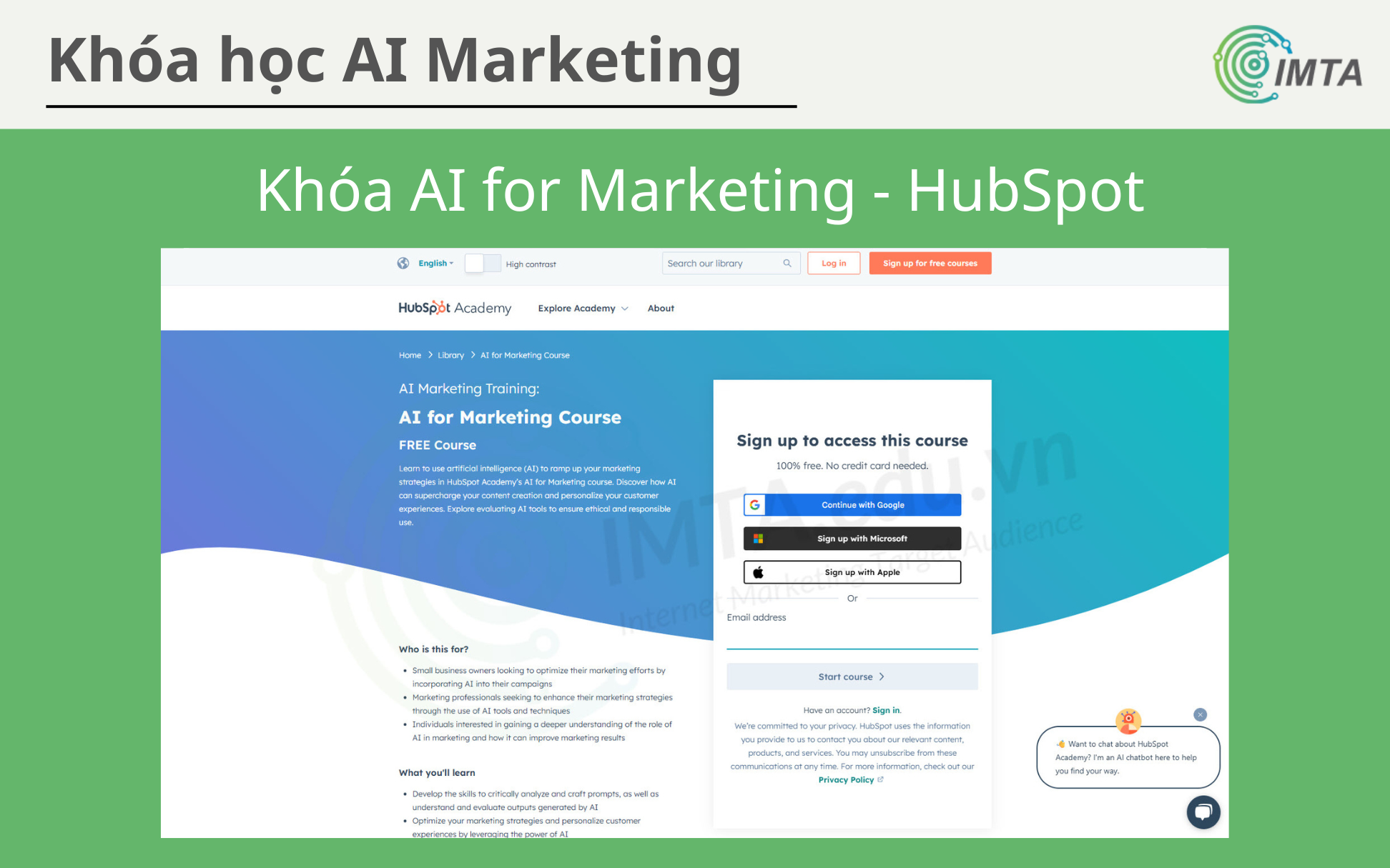 Khóa học AI for Marketing - HubSpot Academy