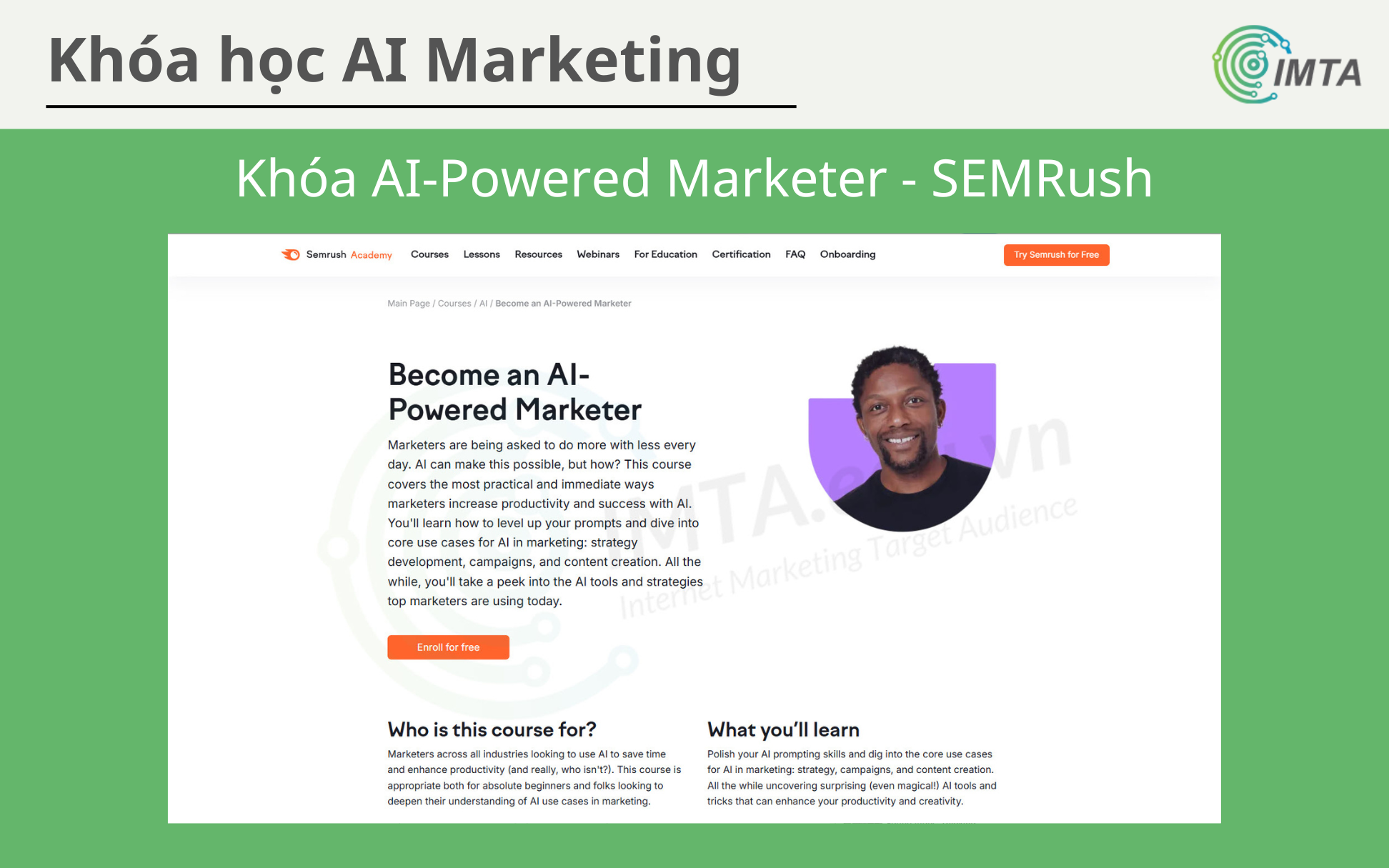 AI-Powered Marketer  for Marketing Course - SEMRush