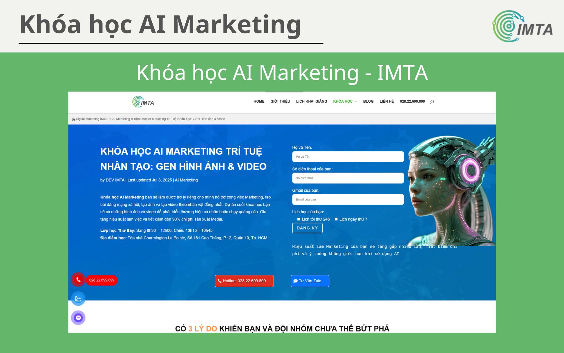Khóa học AI Marketing tại IMTA