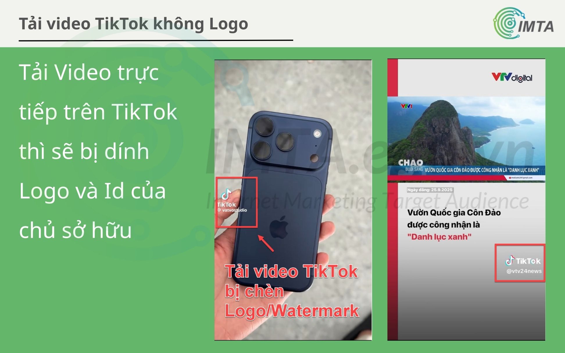 Tải Video trực tiếp trên TikTok thì sẽ bị dính Logo và Id của chủ sở hữu