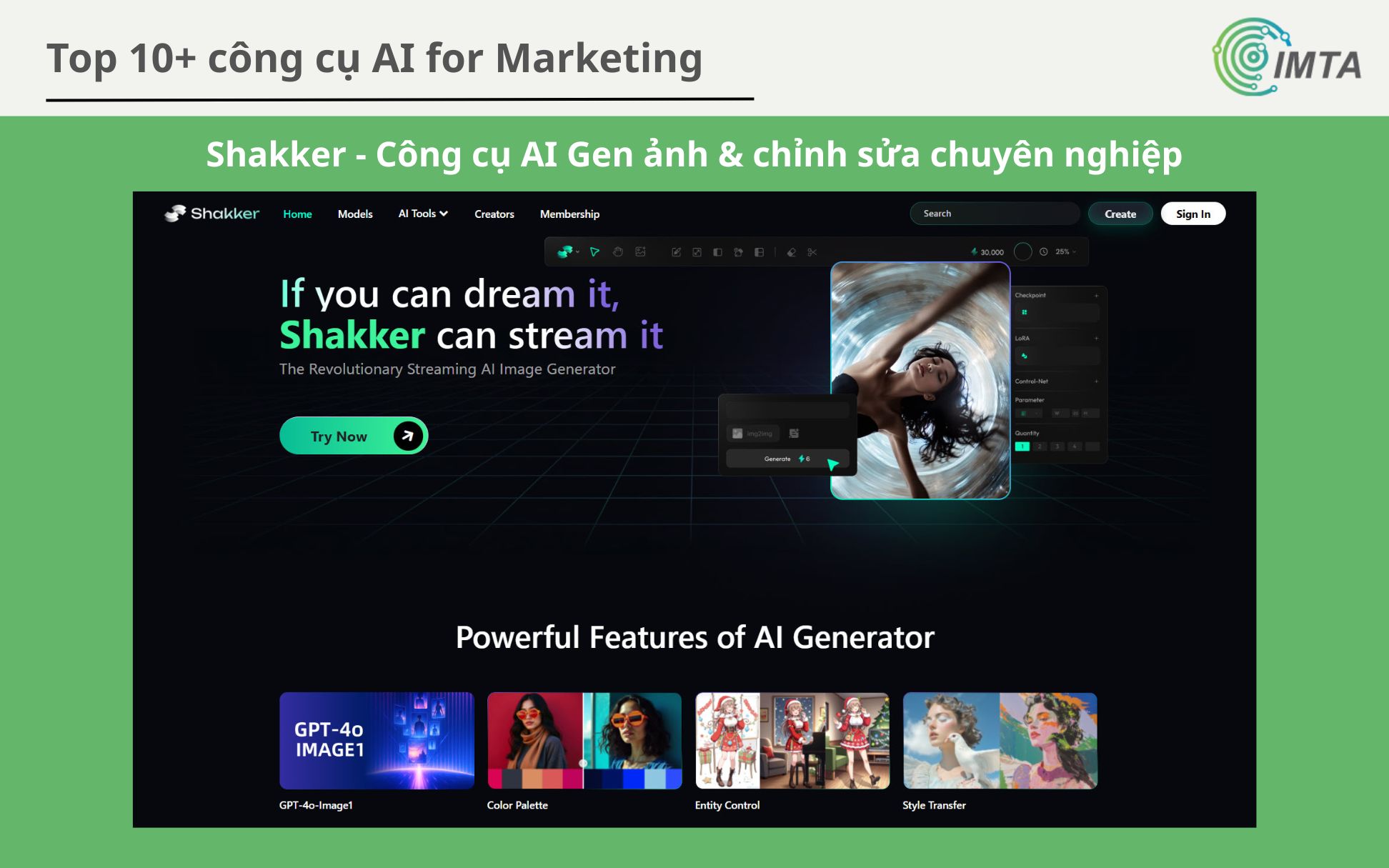 Shakker - Công cụ AI Gen ảnh & chỉnh sửa chuyên nghiệp