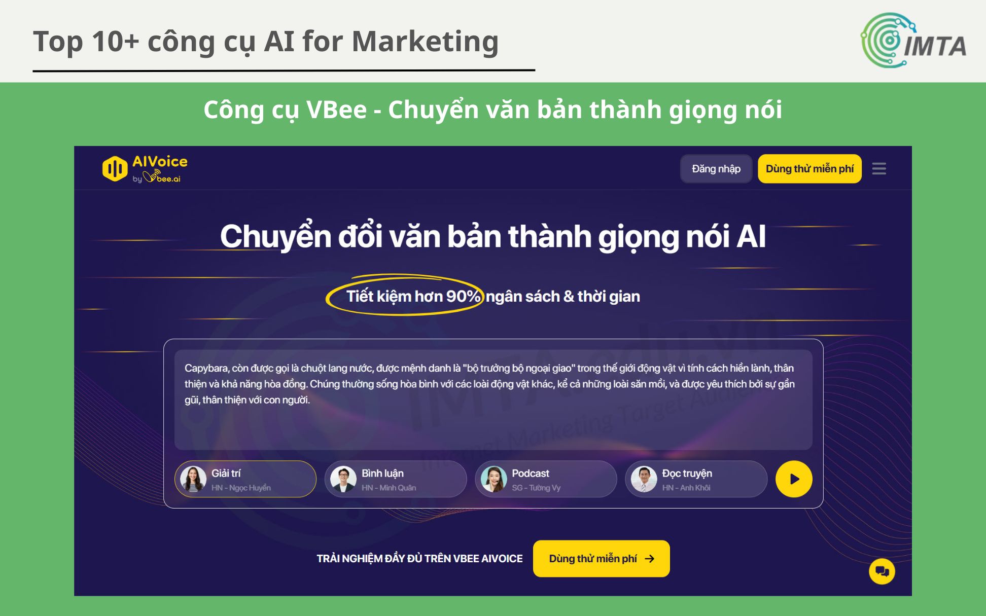 Công cụ VBee - Chuyển văn bản thành giọng nói