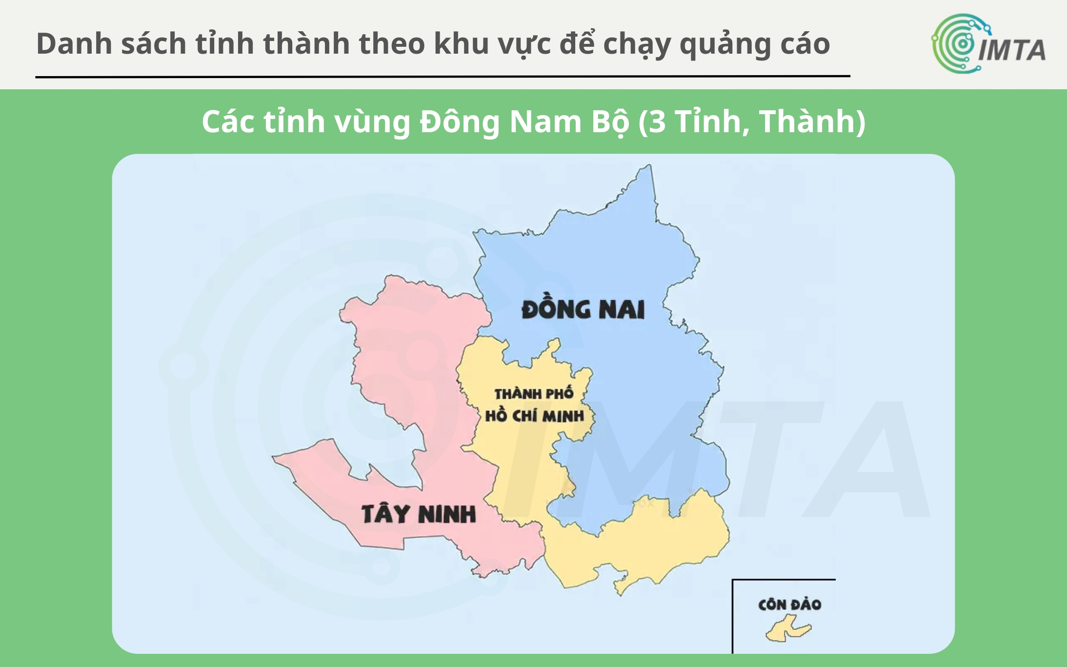 Các tỉnh vùng Đông Nam Bộ (3 Tỉnh, Thành)