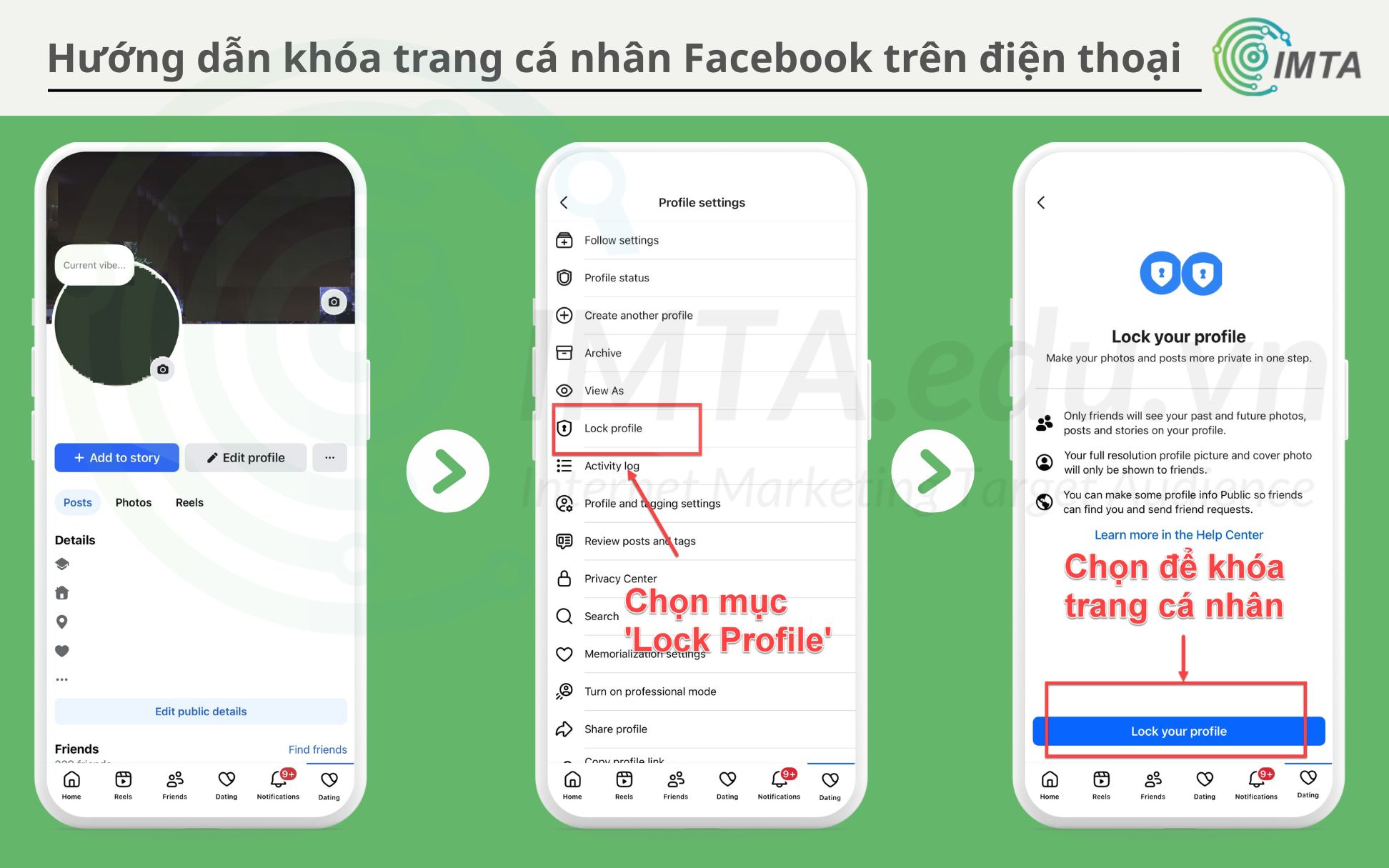 Hướng dẫn các bước khóa trang cá nhân Facebook trên điện thoại chi tiết