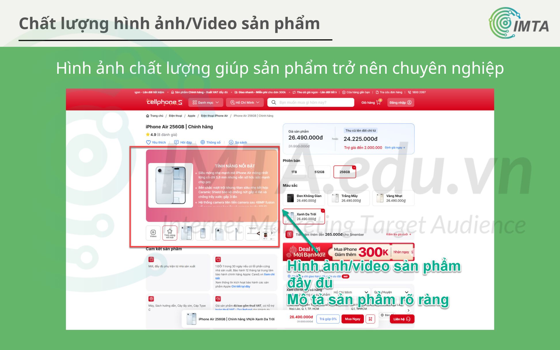 Tối ưu hình ảnh/video sản phẩm đầy đủ, Mô tả sản phẩm rõ ràng