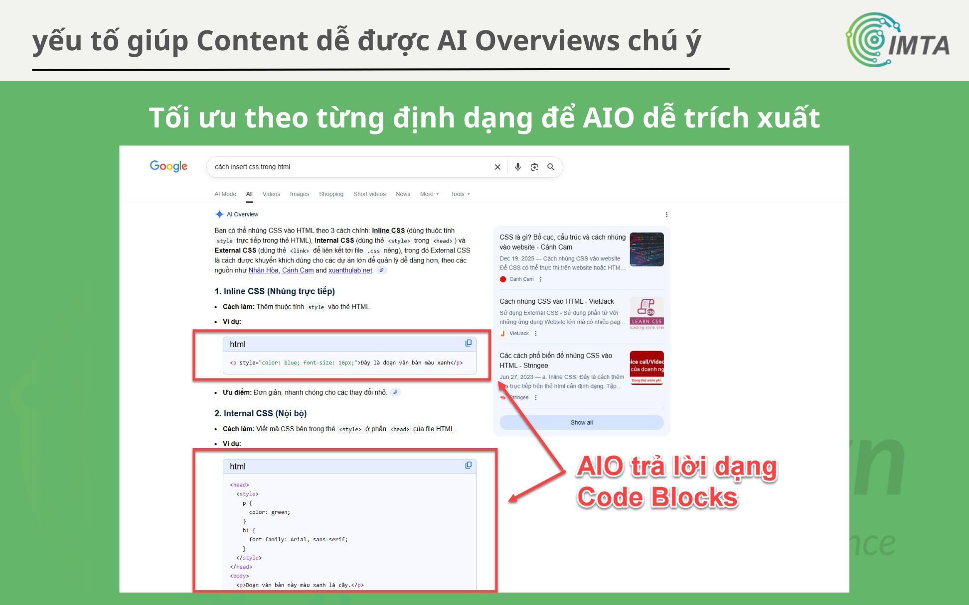 Tối ưu định dạng nội dung theo từng truy vấn phù hợp để dễ trích xuất