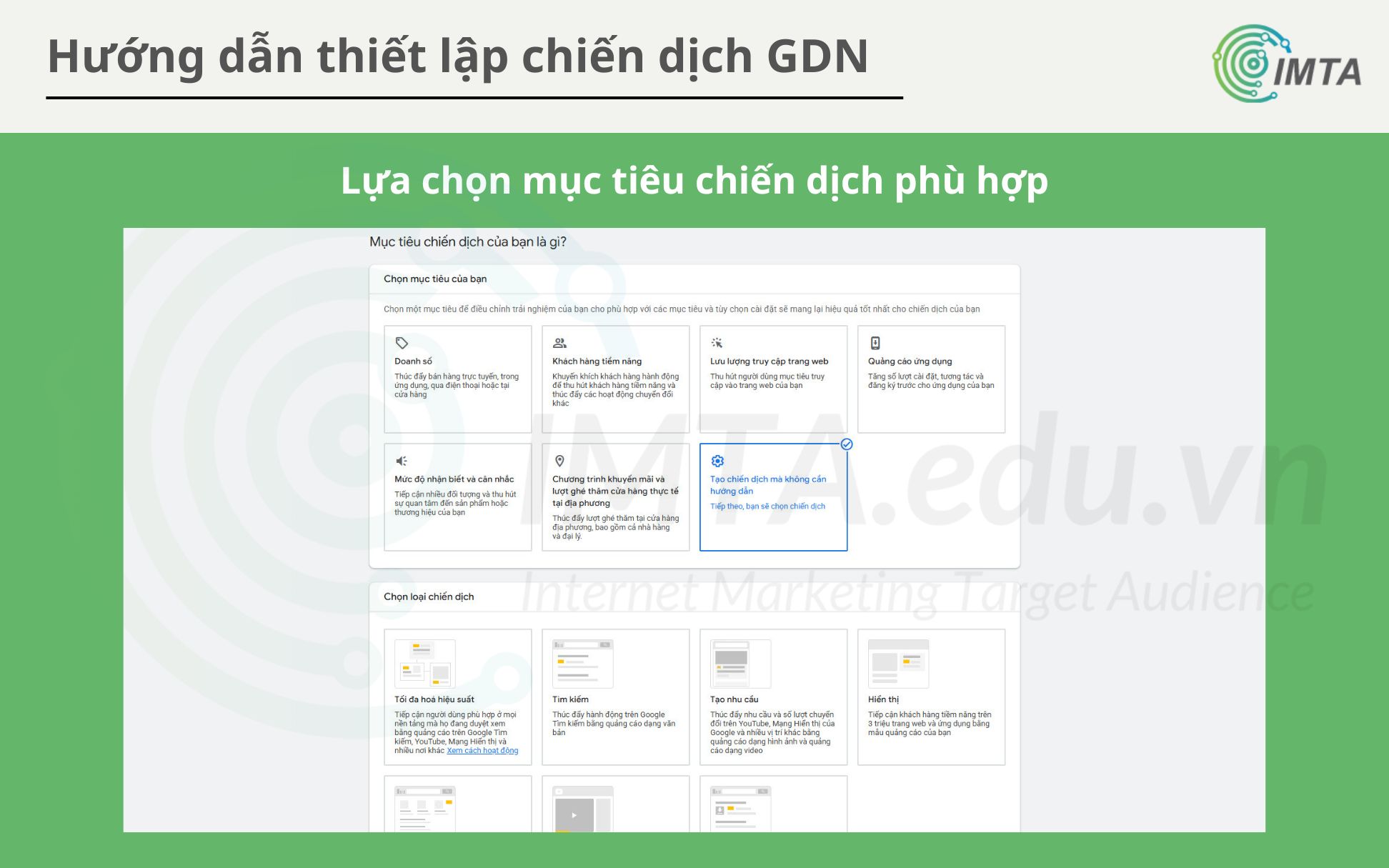 Chọn Mục tiêu chiến dịch phù hợp