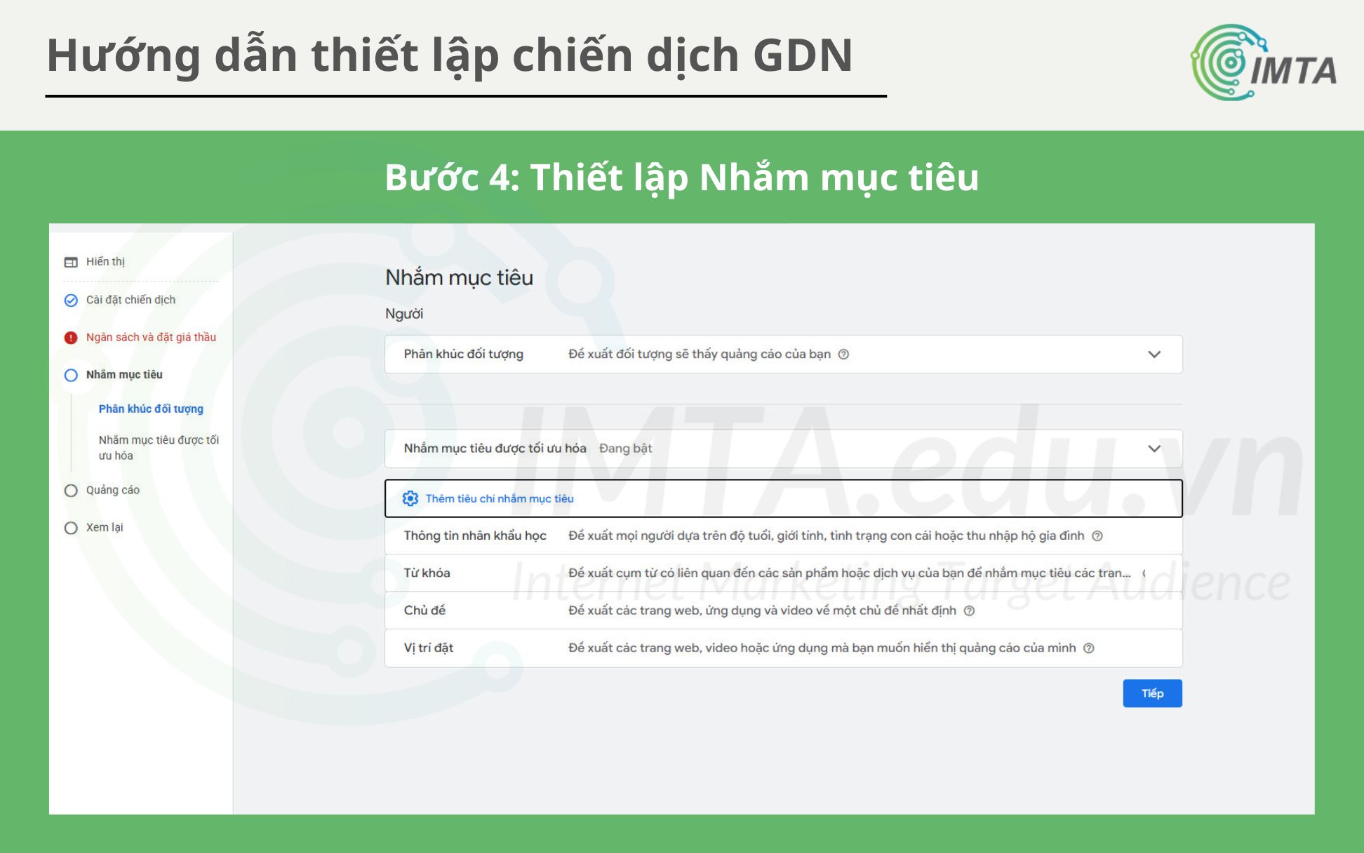 Thiết lập Nhắm mục tiêu