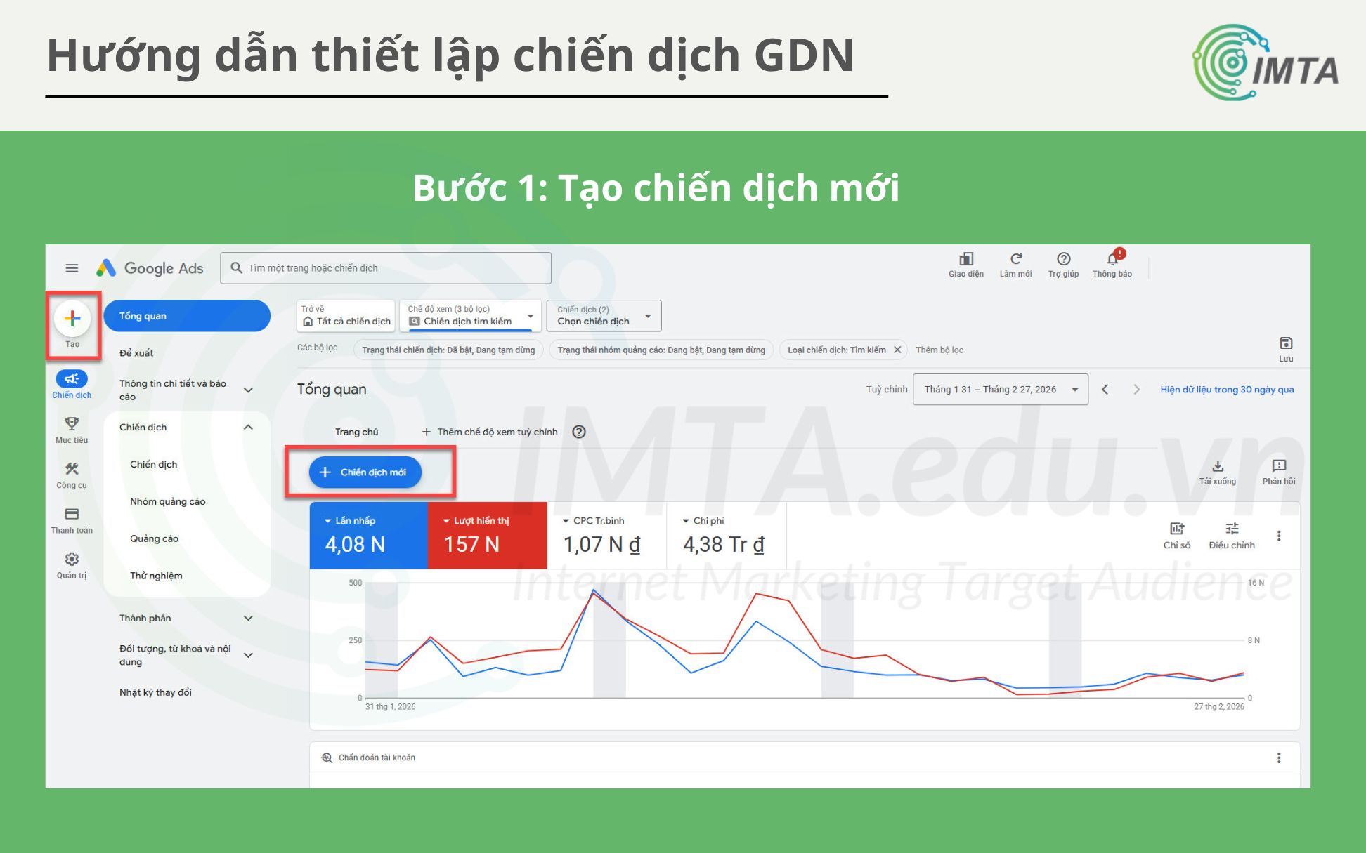 Tạo chiến dịch Google Ads mới