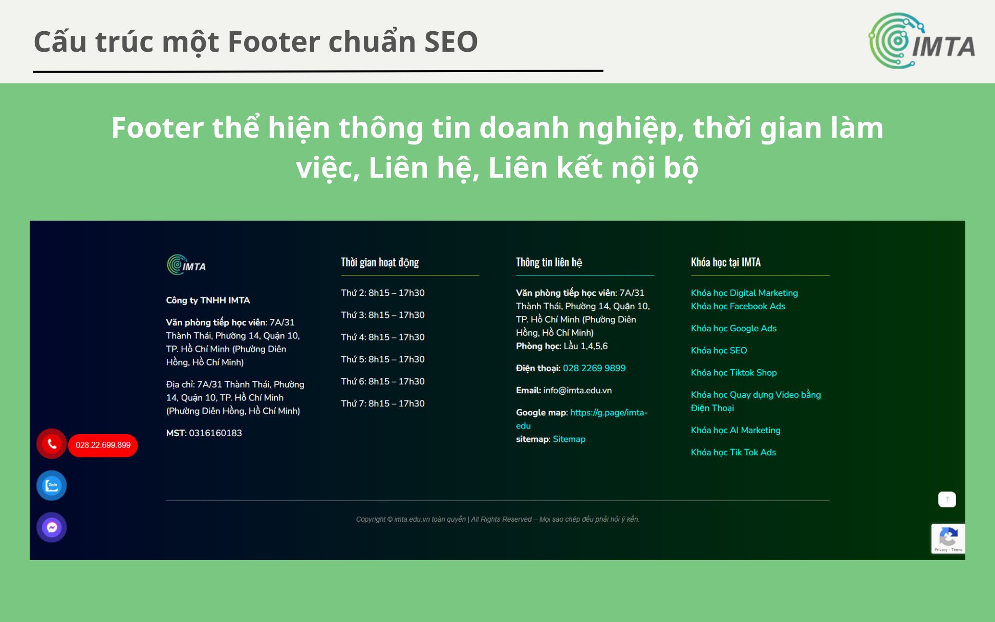 Cấu trúc một Footer chuẩn SEO